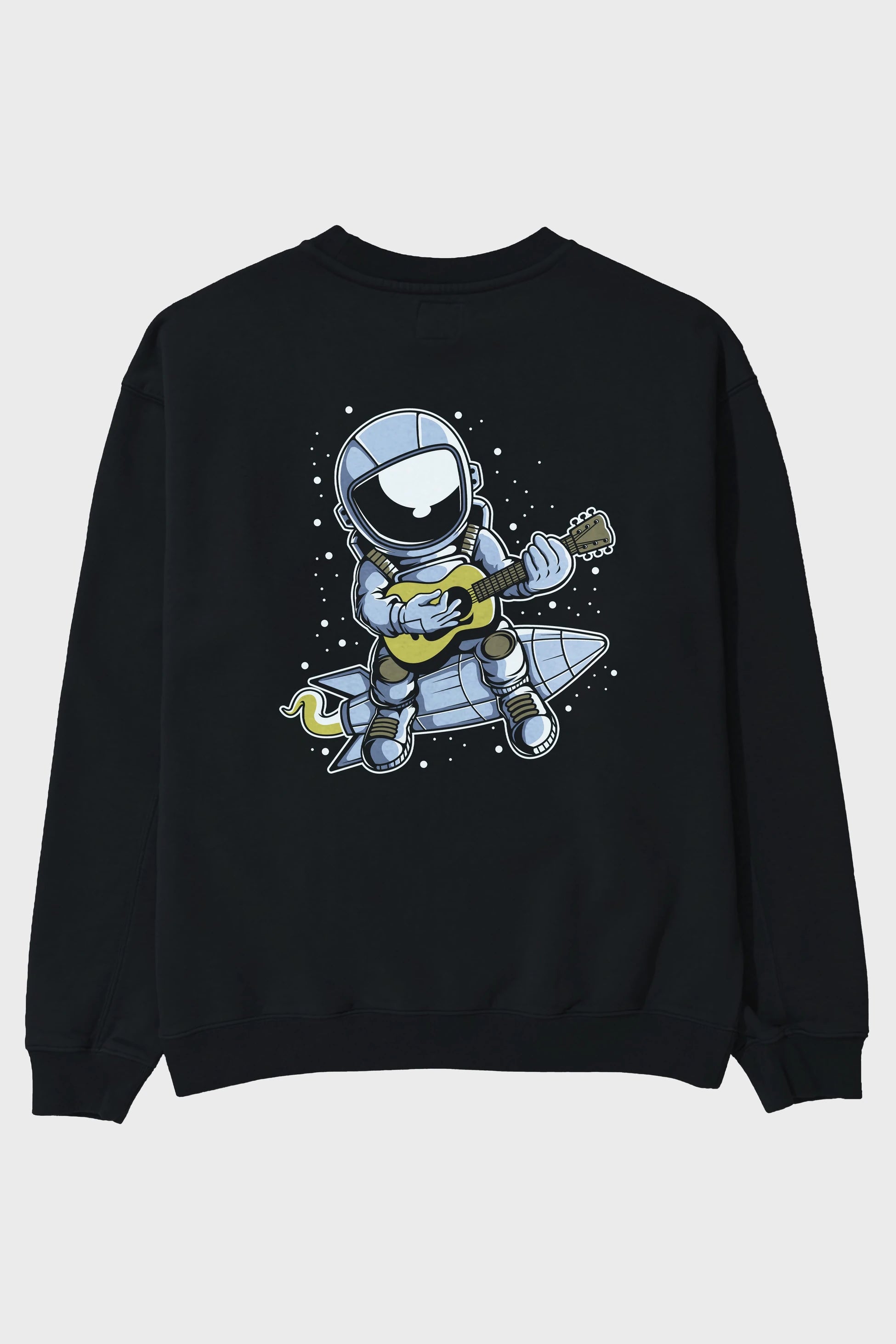 Astronaut Guitar (2) Arka Baskılı Oversize Sweatshirt Erkek Kadın Unisex