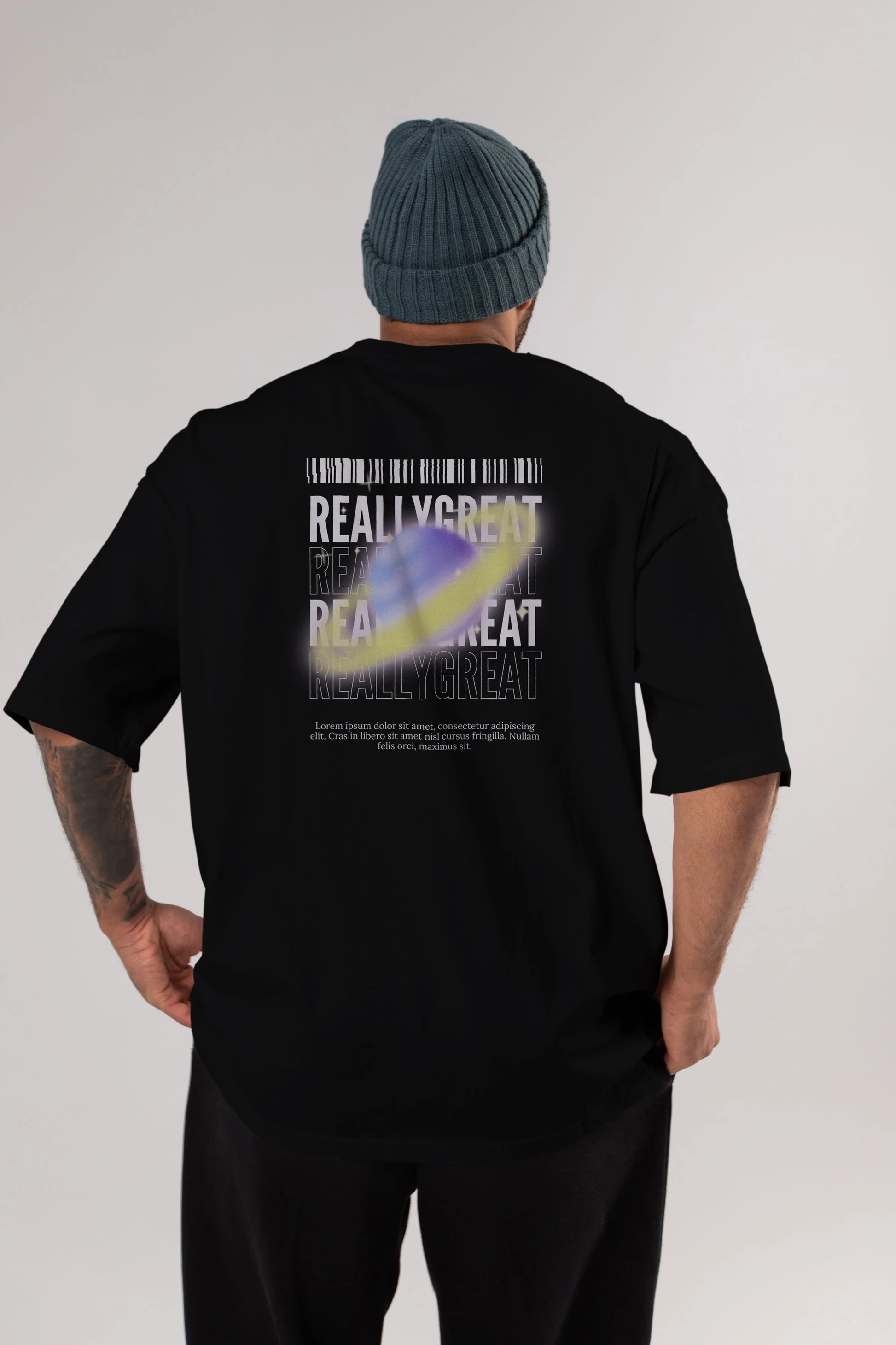 Really Great 2 Yazılı Arka Baskılı Oversize t-shirt Erkek Kadın Unisex