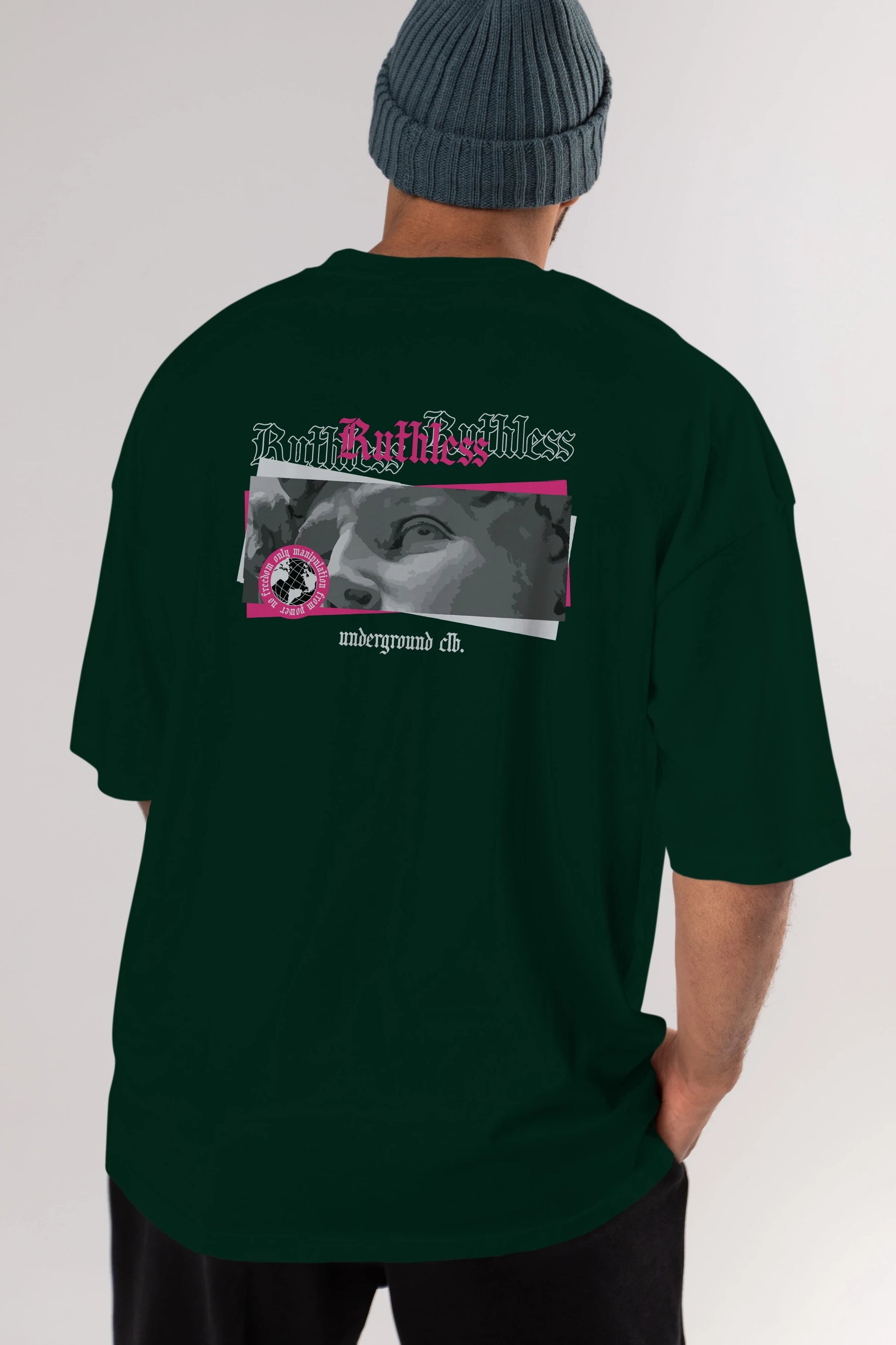 Ruthless Arka Baskılı Oversize t-shirt Erkek Kadın Unisex