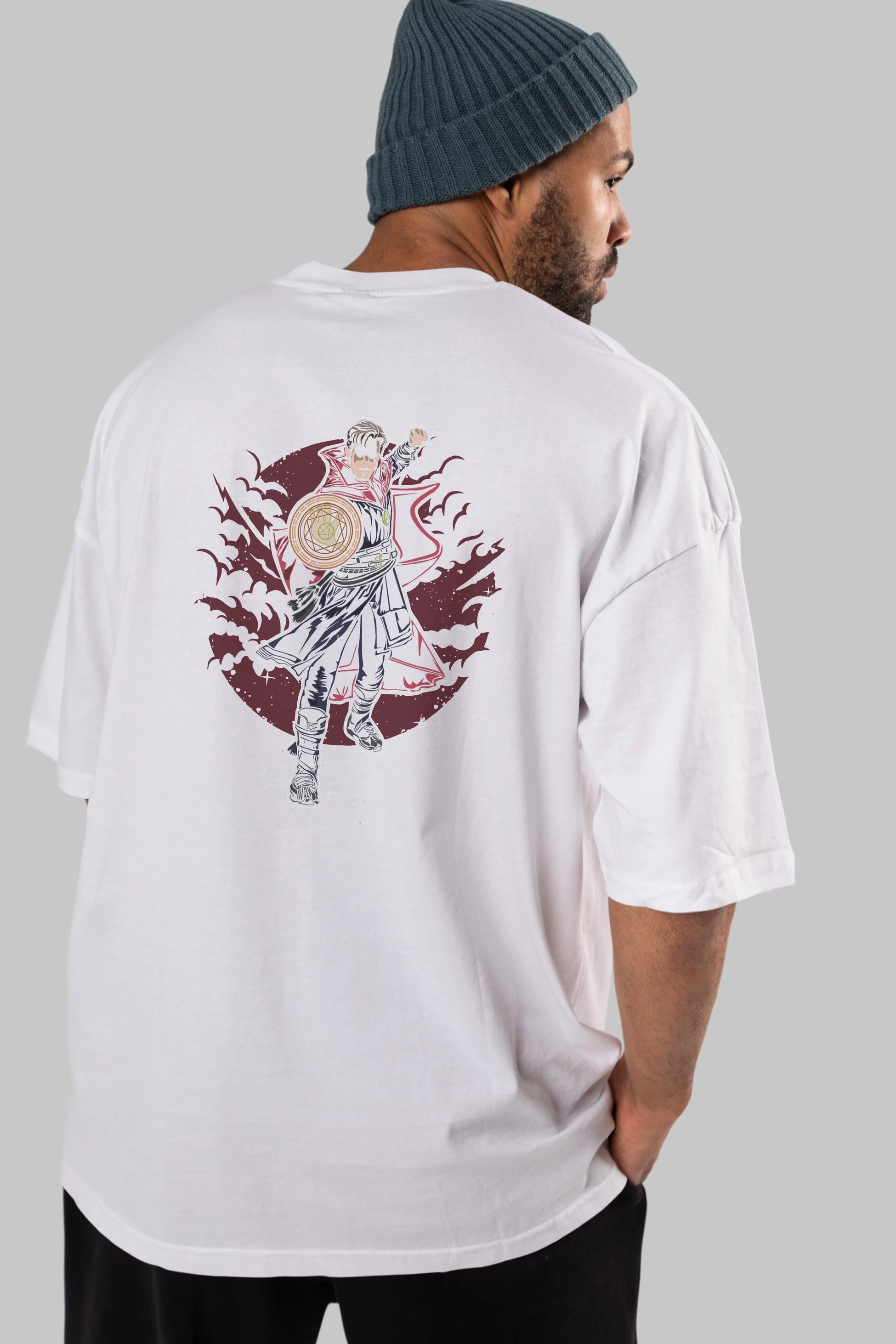 DOCTER STRANGE Arka Baskılı Oversize t-shirt Erkek Kadın Unisex %100 Pamuk
