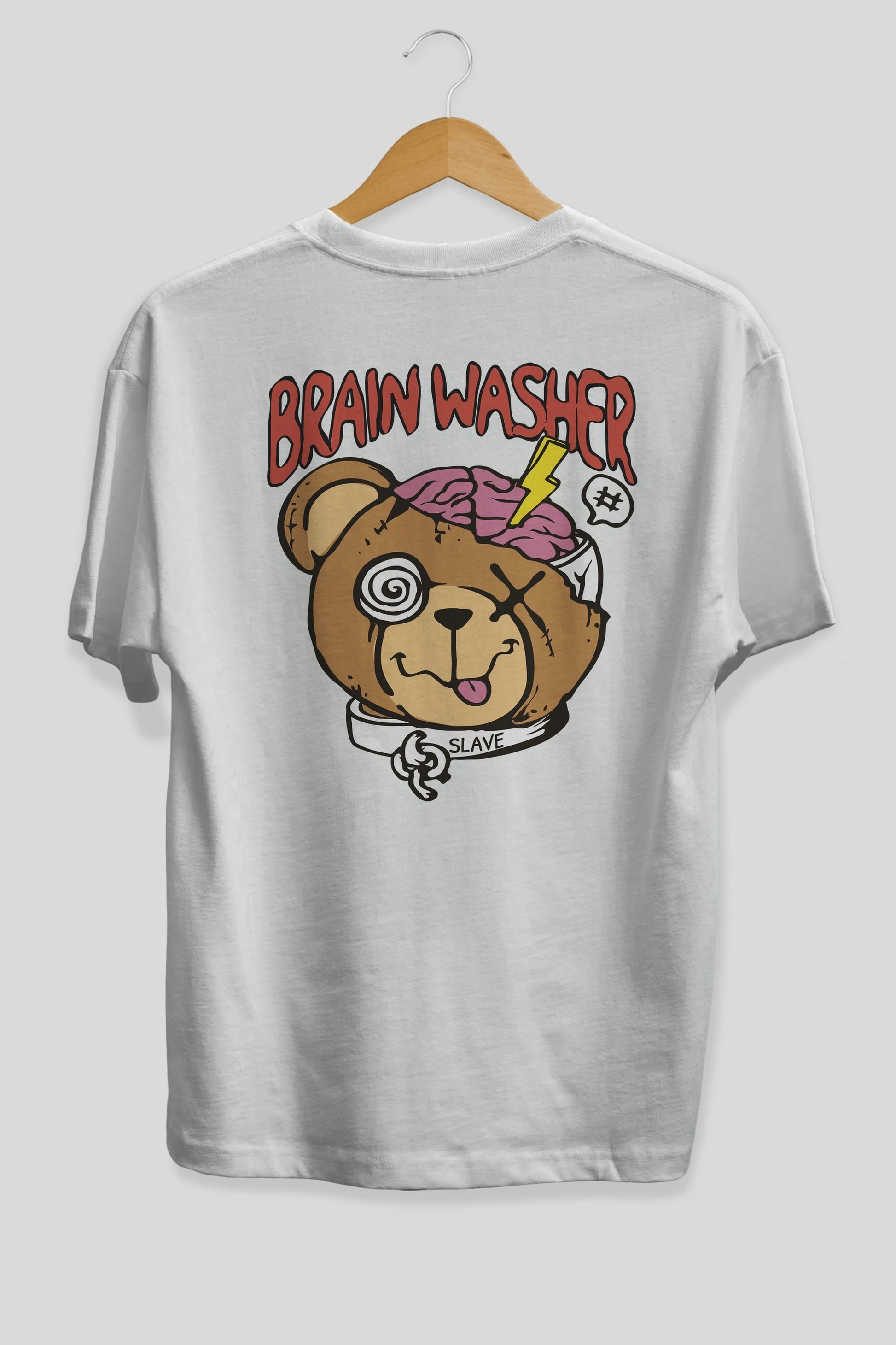 Brain Washer Arka Baskılı Oversize t-shirt Erkek Kadın Unisex