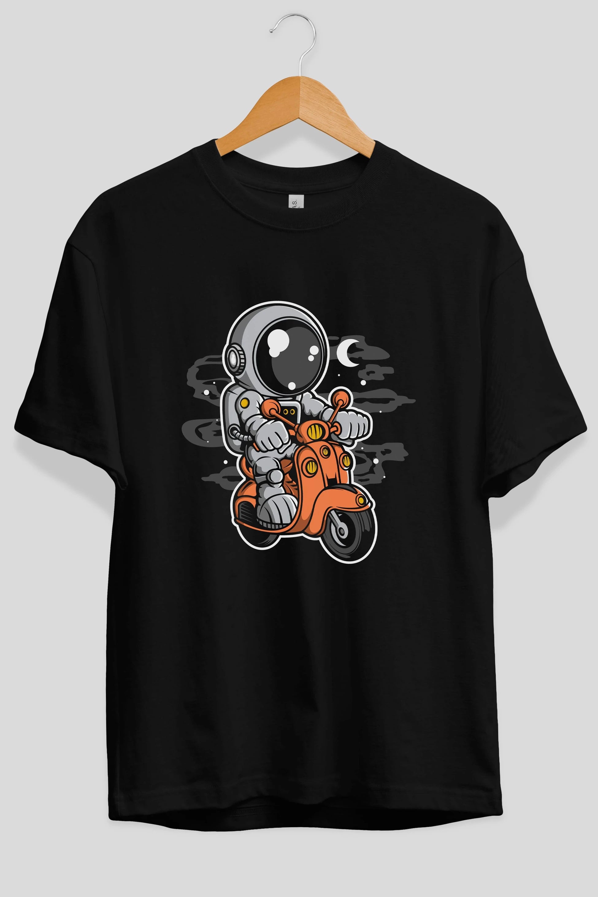 Astronaut Scooter Ön Baskılı Oversize t-shirt Erkek Kadın Unisex