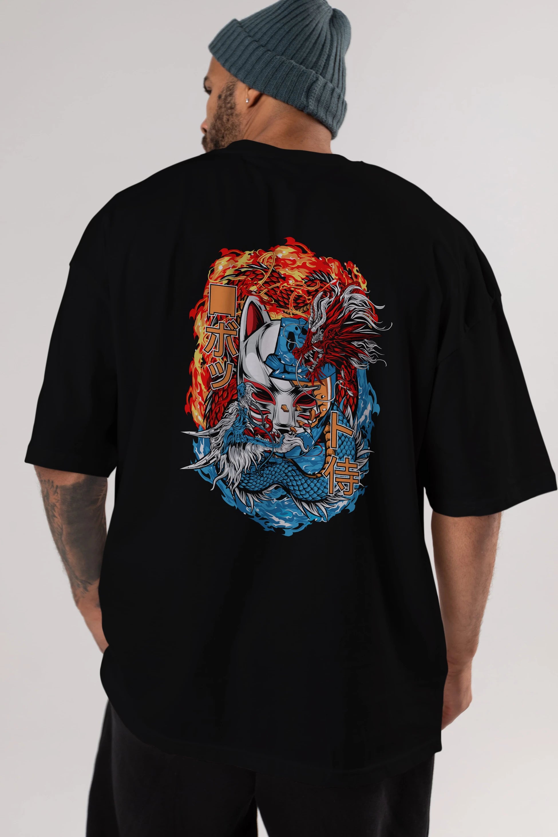 ONE PIECE (7) Anime Arka Baskılı Oversize t-shirt Erkek Kadın Unisex