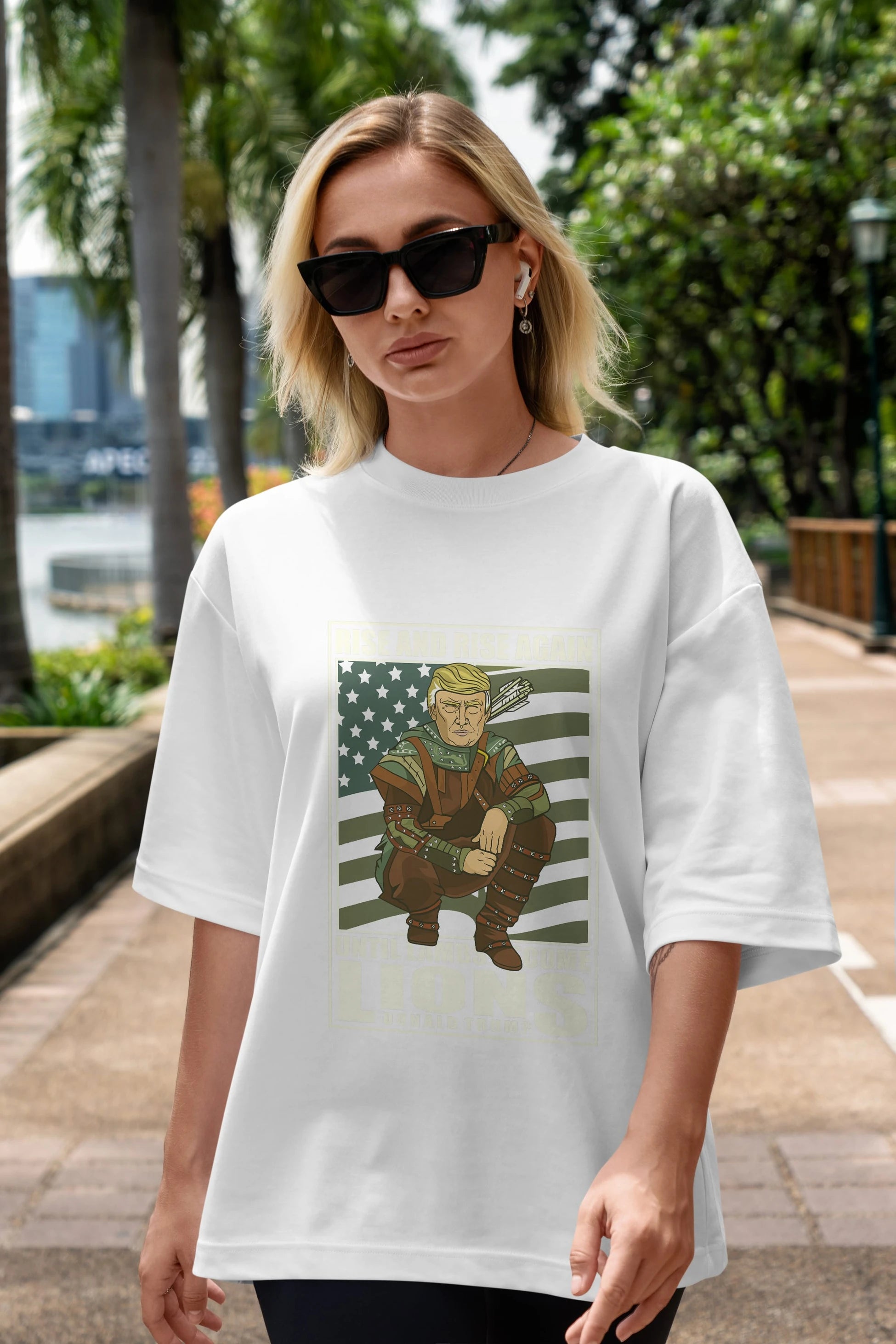 Robin Hood Trump Ön Baskılı Oversize t-shirt Erkek Kadın Unisex %100 Pamuk tişort