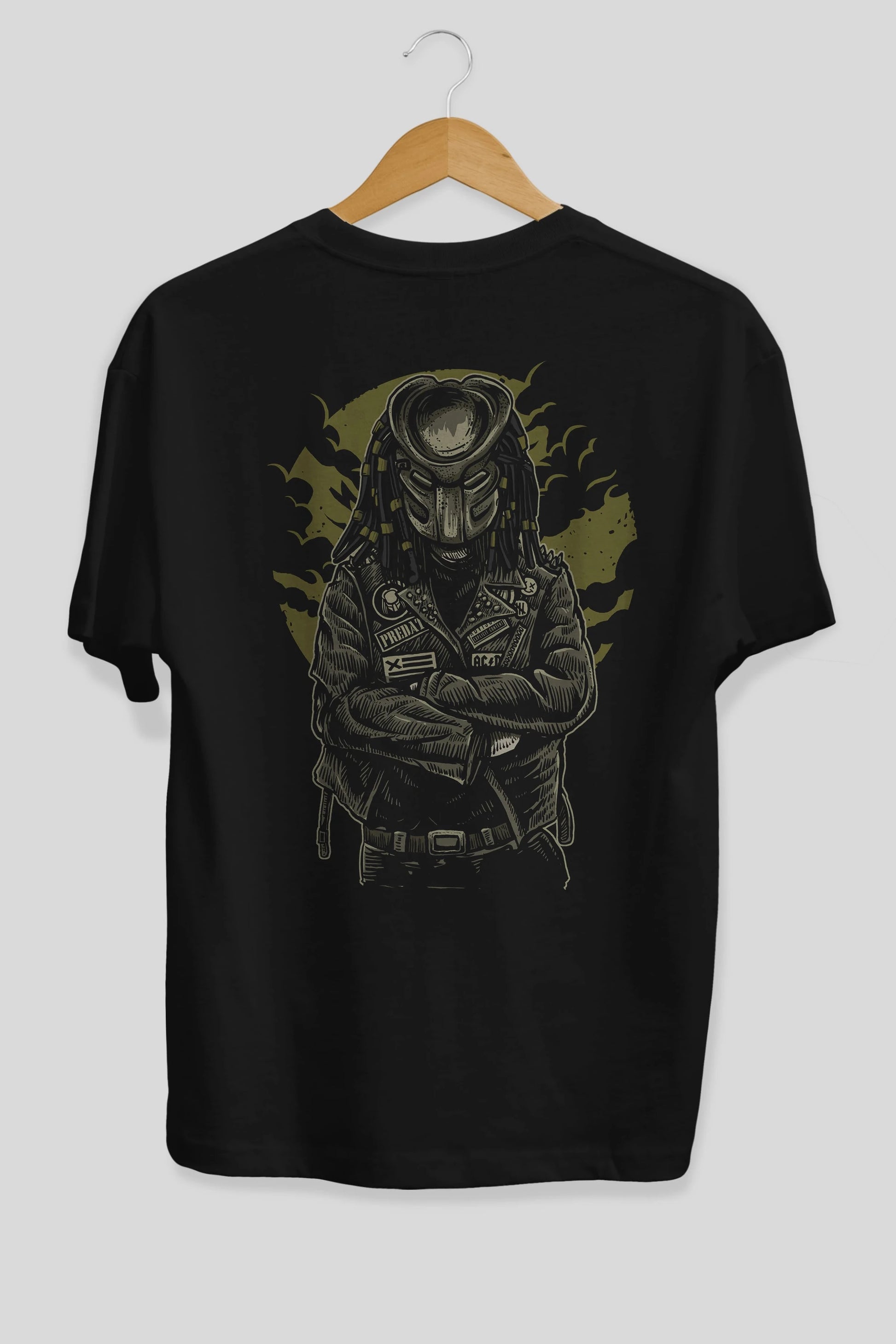 Predator Arka Baskılı Oversize t-shirt Erkek Kadın Unisex %100 Pamuk