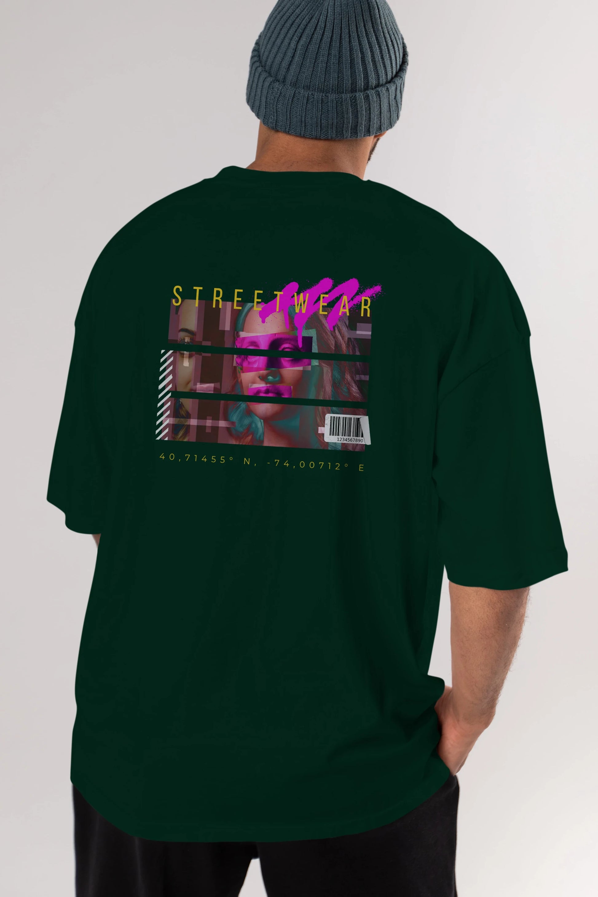 Futuristic Streetwear 2 Arka Baskılı Oversize t-shirt Erkek Kadın Unisex