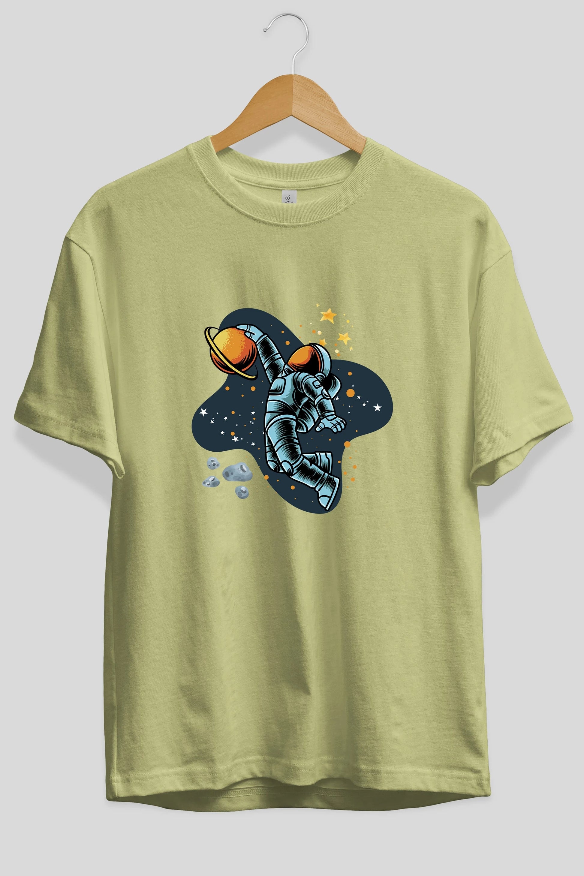 Astronot Basketbol Ön Baskılı Oversize t-shirt Erkek Kadın Unisex