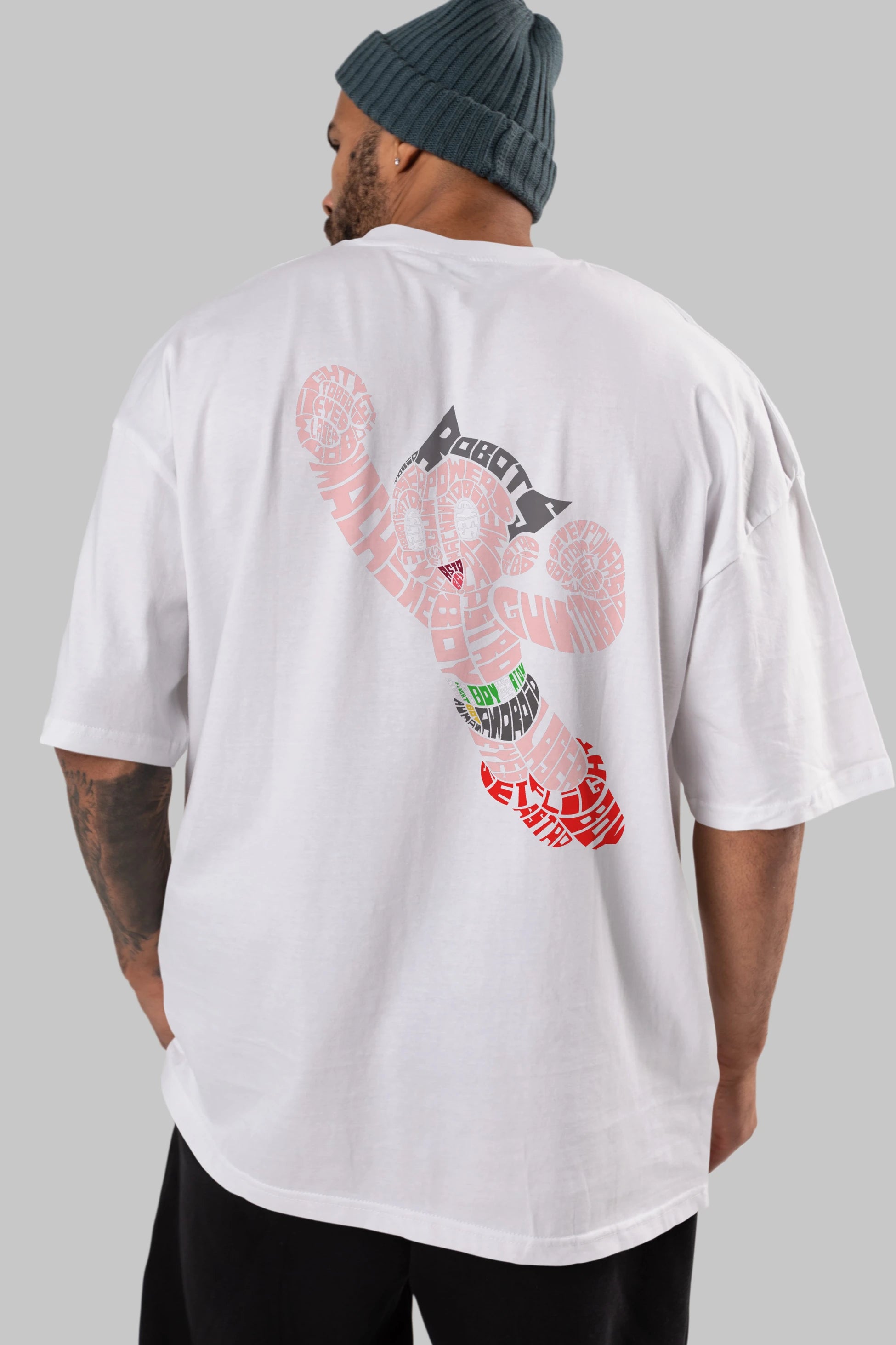 Astroboy Arka Baskılı Oversize t-shirt %100 pamuk Erkek Kadın Unisex