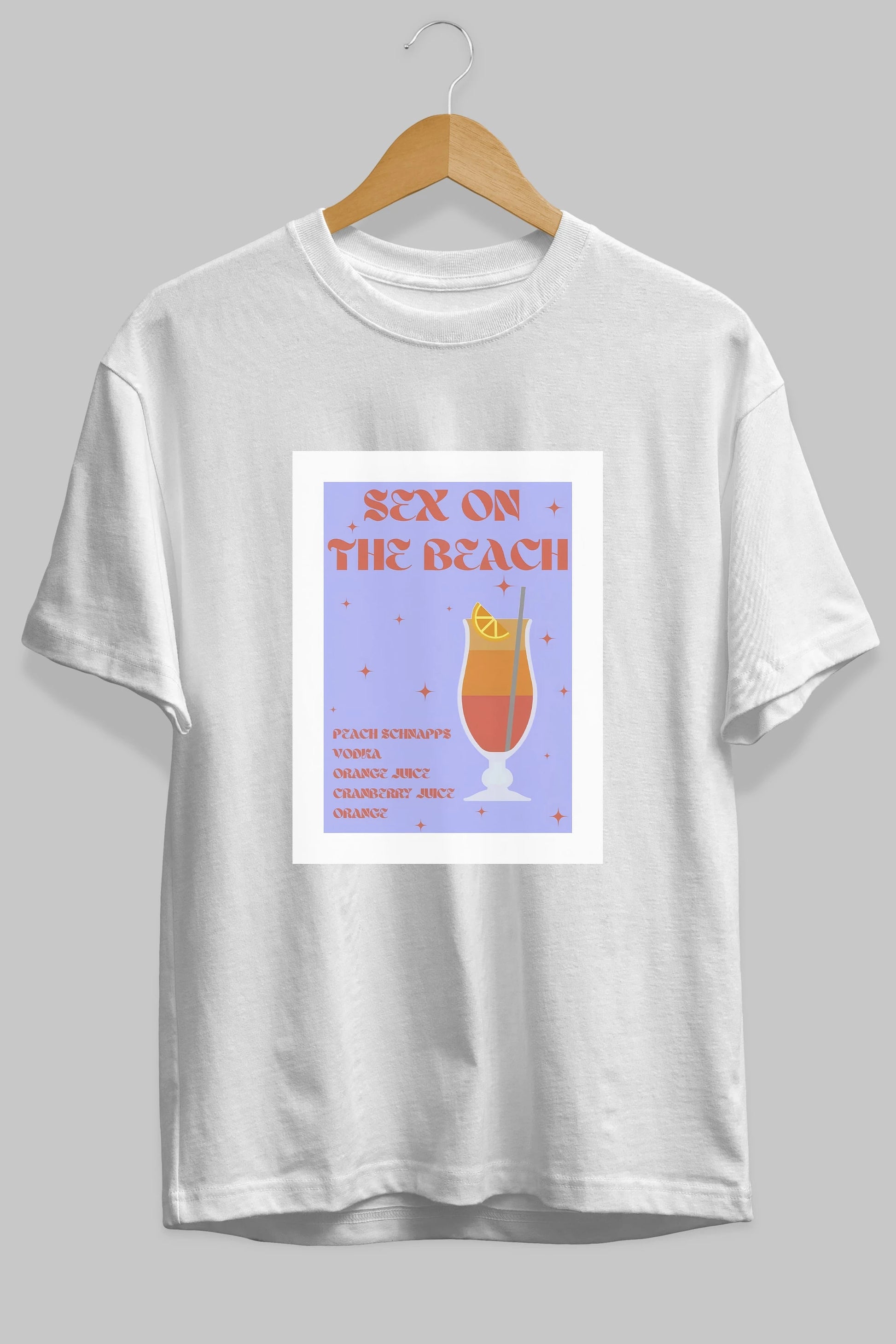 Sex On The Beach Ön Baskılı Oversize t-shirt Erkek Kadın Unisex %100 Pamuk Bisiklet Yaka tişort