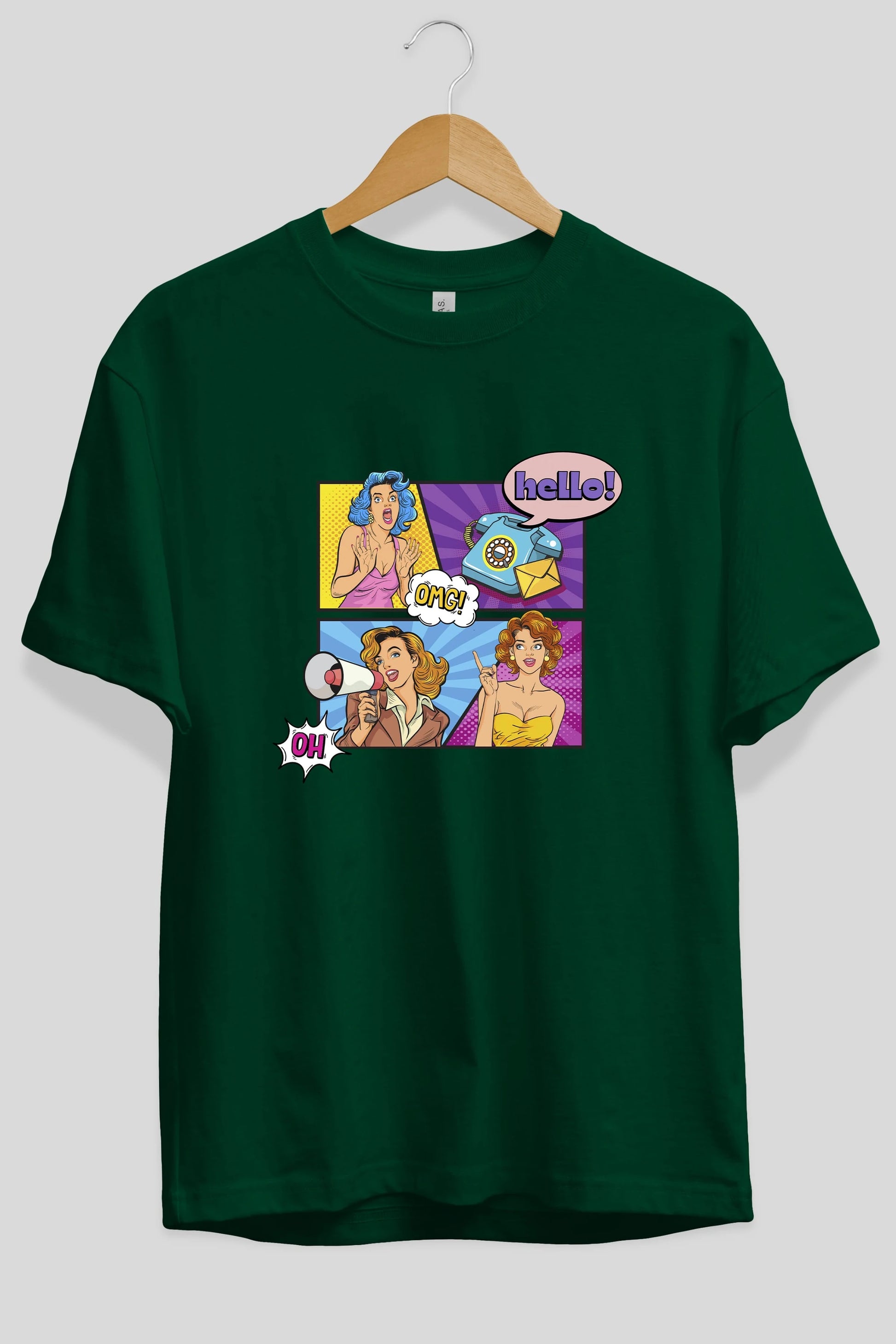Hello OMG Ön Baskılı Oversize t-shirt Erkek Kadın Unisex