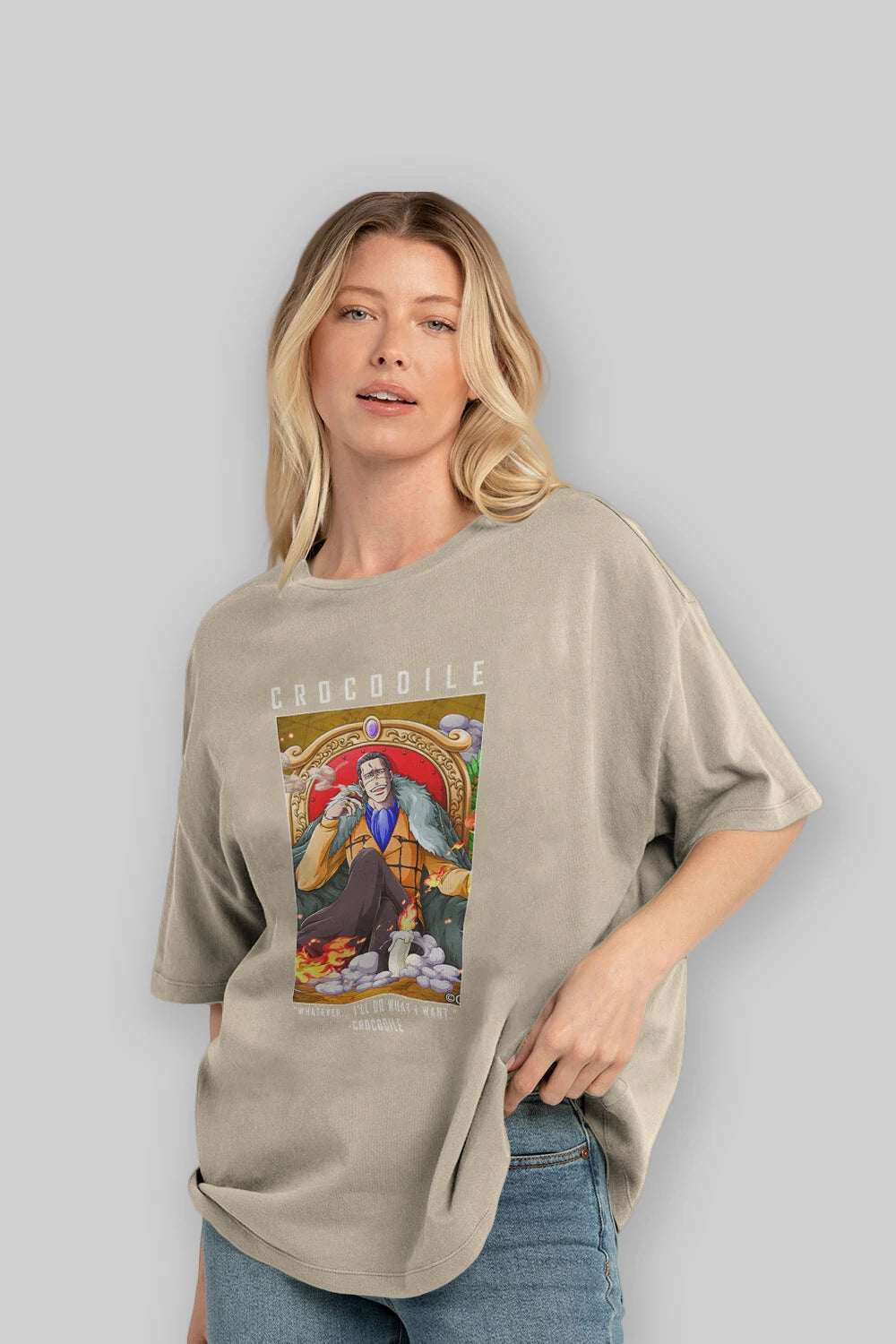 Crocodile Anime Ön Baskılı Oversize t-shirt Erkek Kadın Unisex
