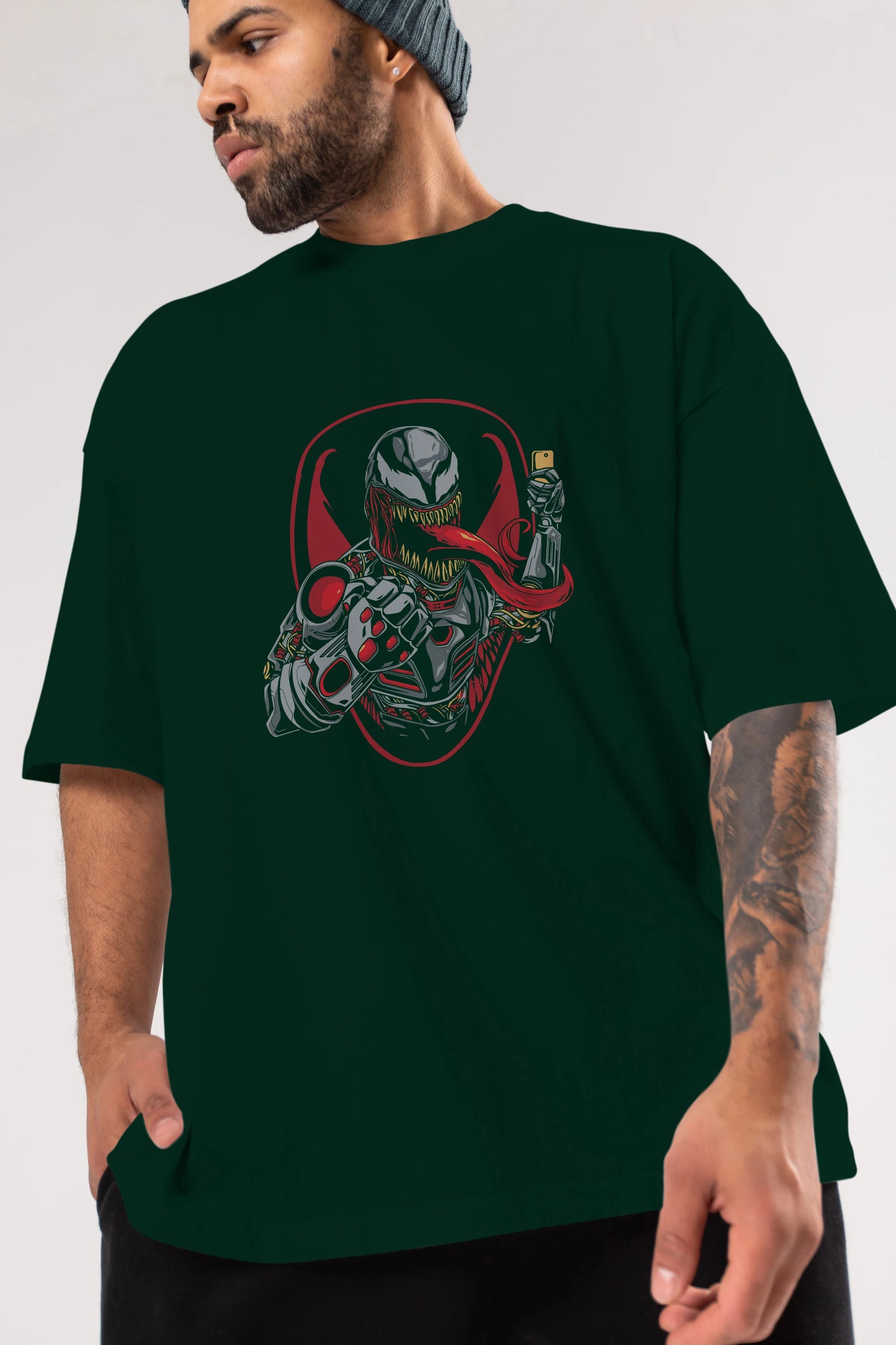 Venom (17) Ön Baskılı Oversize t-shirt Erkek Kadın Unisex %100 Pamuk Bisiklet Yaka tişort