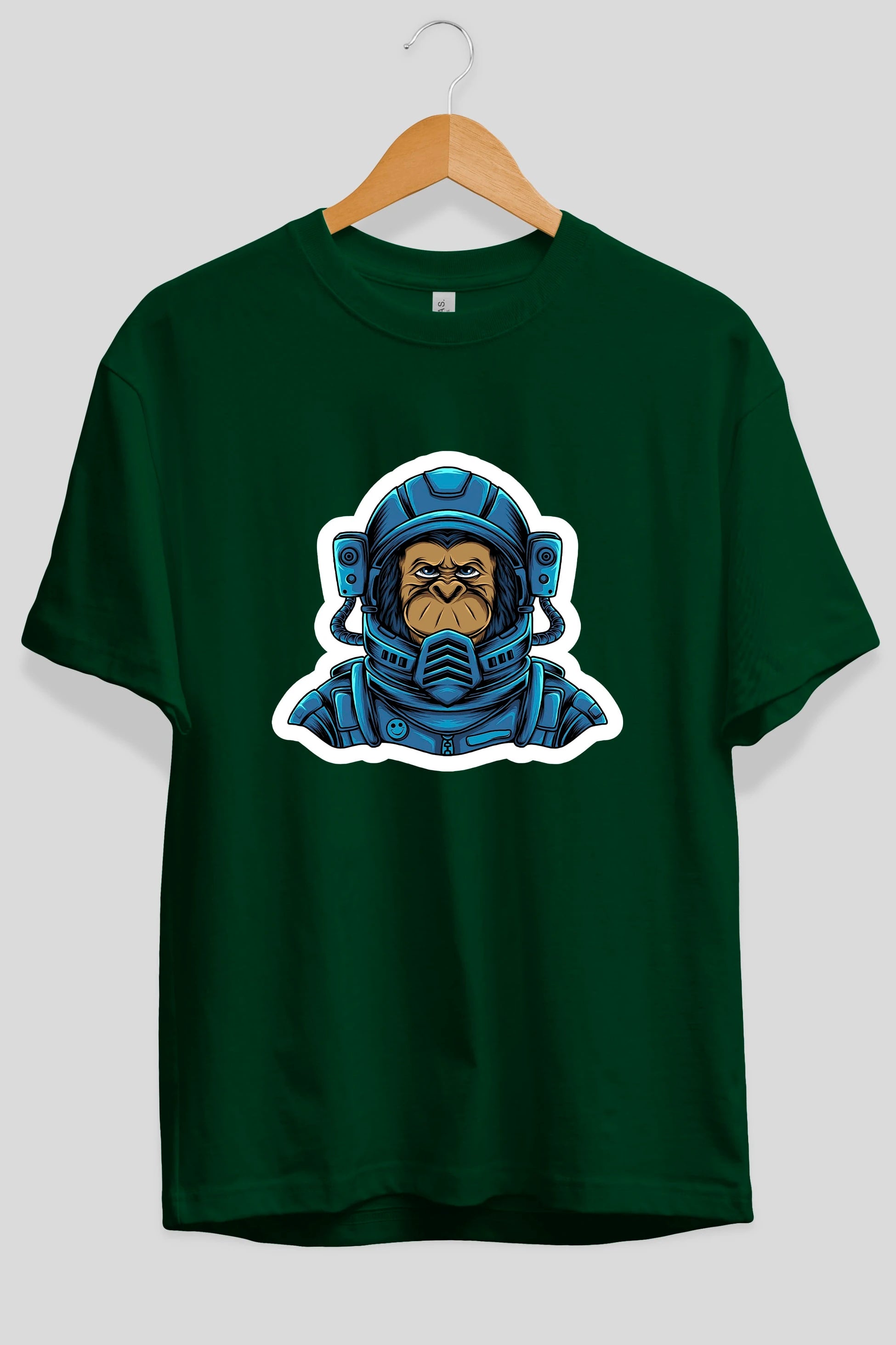 Astromonkey Sticker Ön Baskılı Oversize t-shirt Erkek Kadın Unisex
