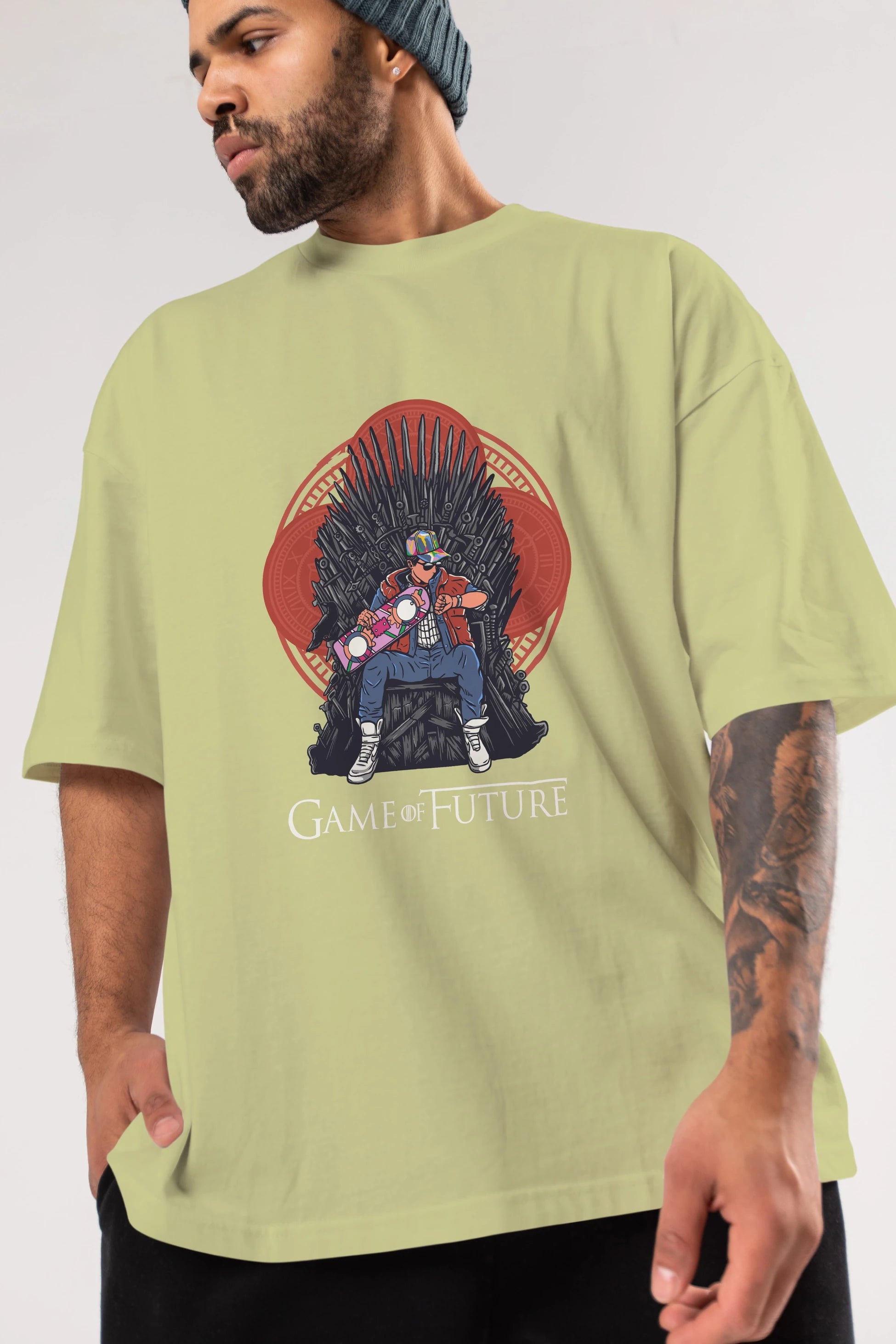 Game Of Future Ön Baskılı Oversize t-shirt Erkek Kadın Unisex %100 Pamuk tişort