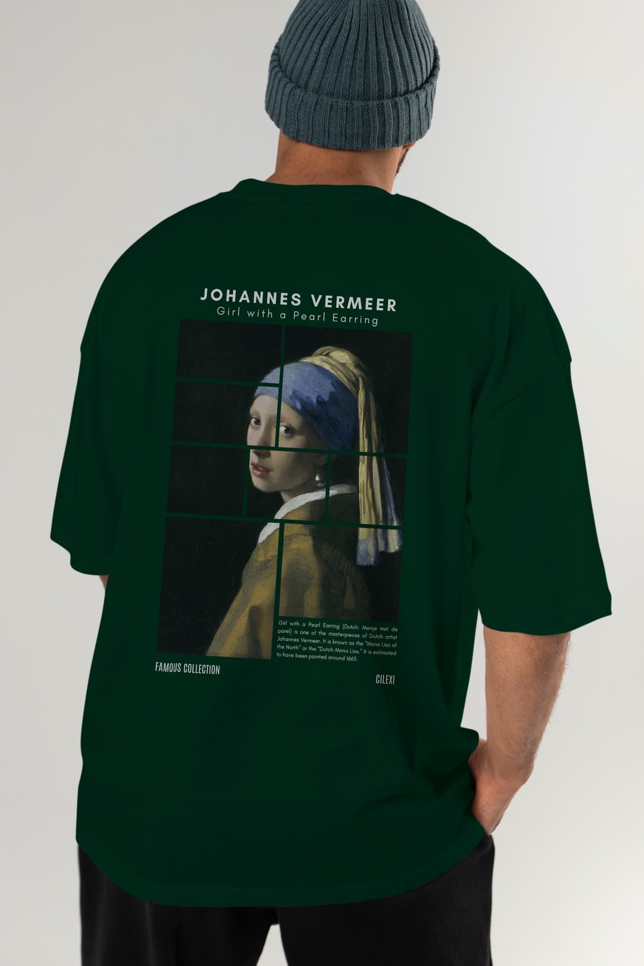 Johannes Vermeer Arka Baskılı Oversize t-shirt Erkek Kadın Bisiklet Yaka Pamuk tişort