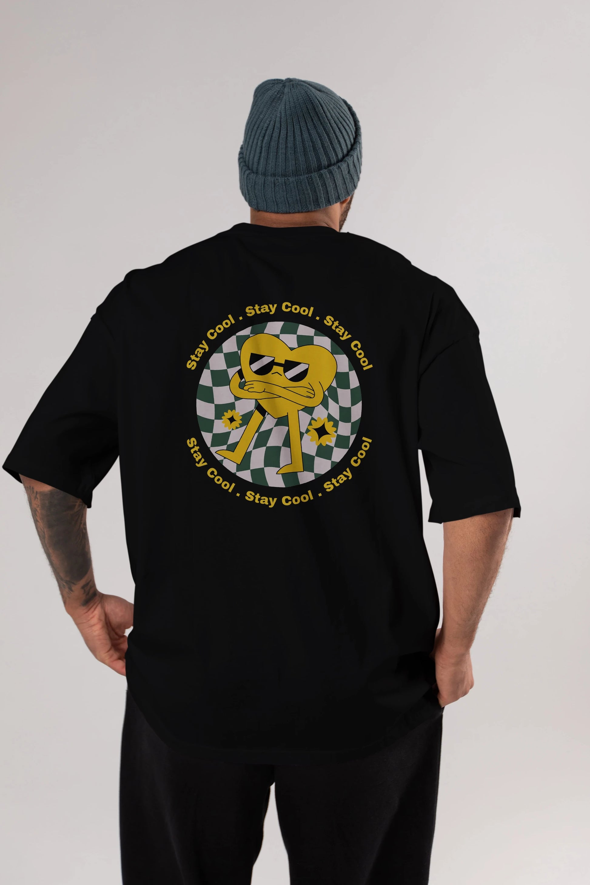 Stay Cool Yazılı Arka Baskılı Oversize t-shirt Erkek Kadın Unisex