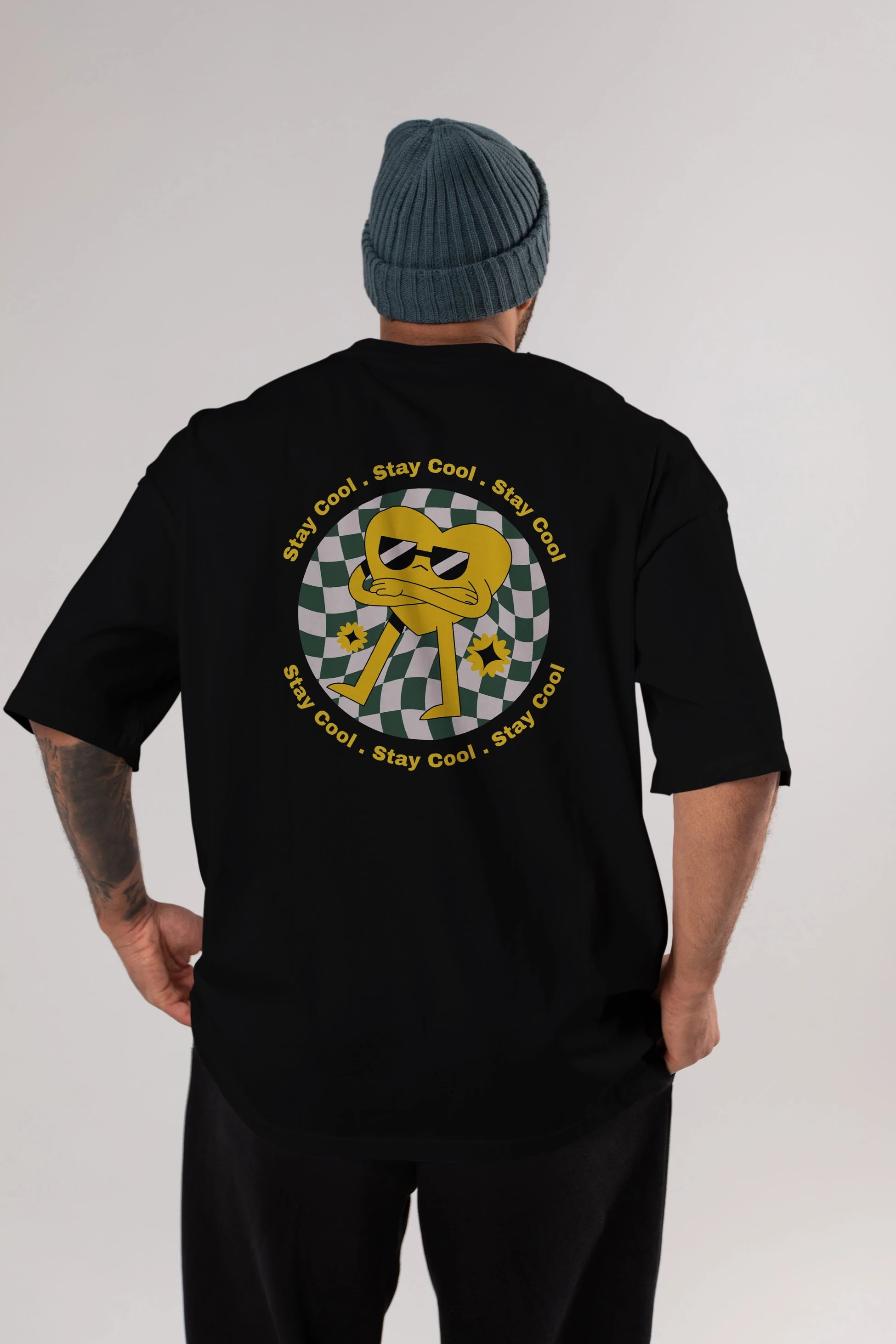 Stay Cool Yazılı Arka Baskılı Oversize t-shirt Erkek Kadın Unisex