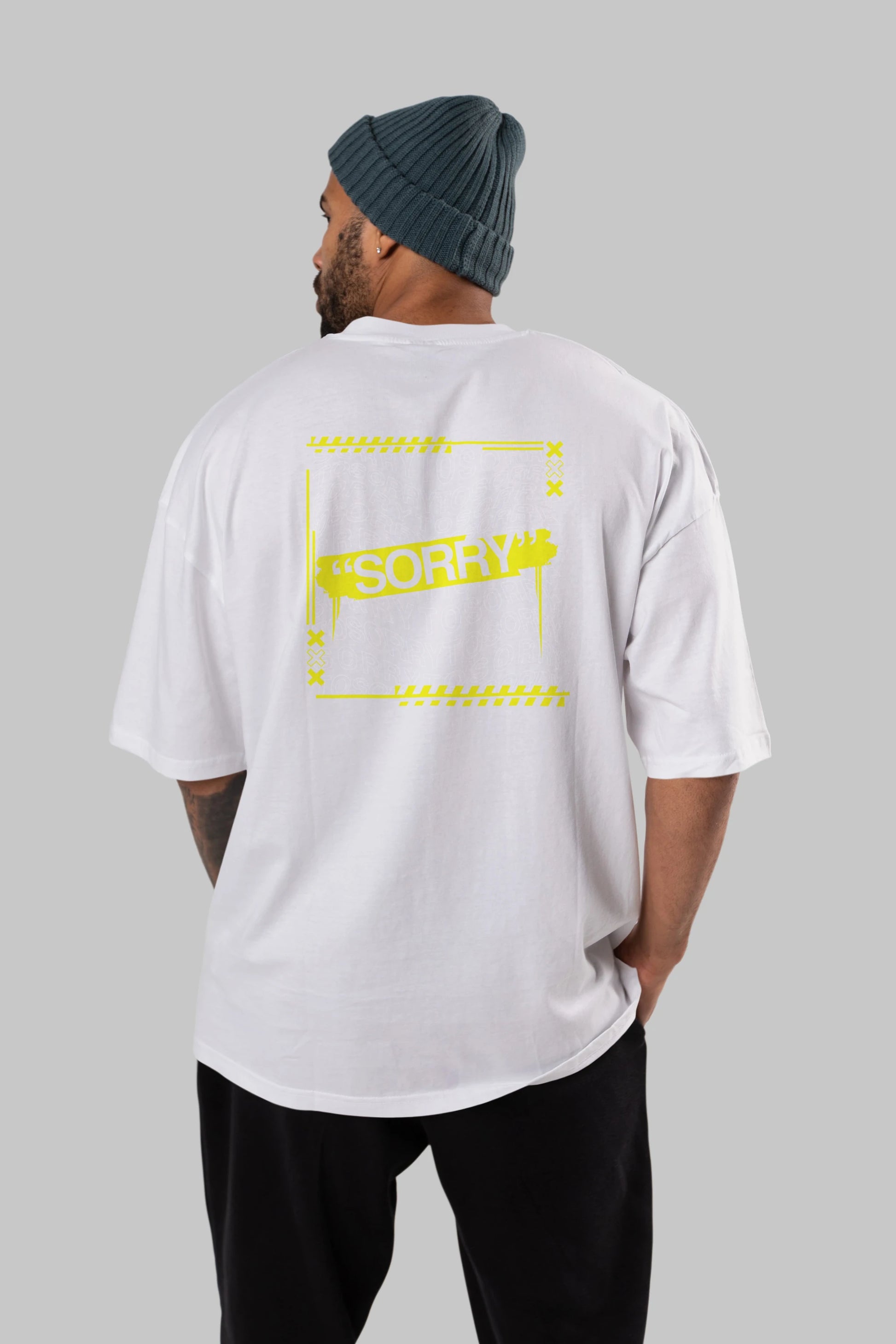 Sorry to Sorry Arka Baskılı Oversize t-shirt Erkek Kadın Unisex