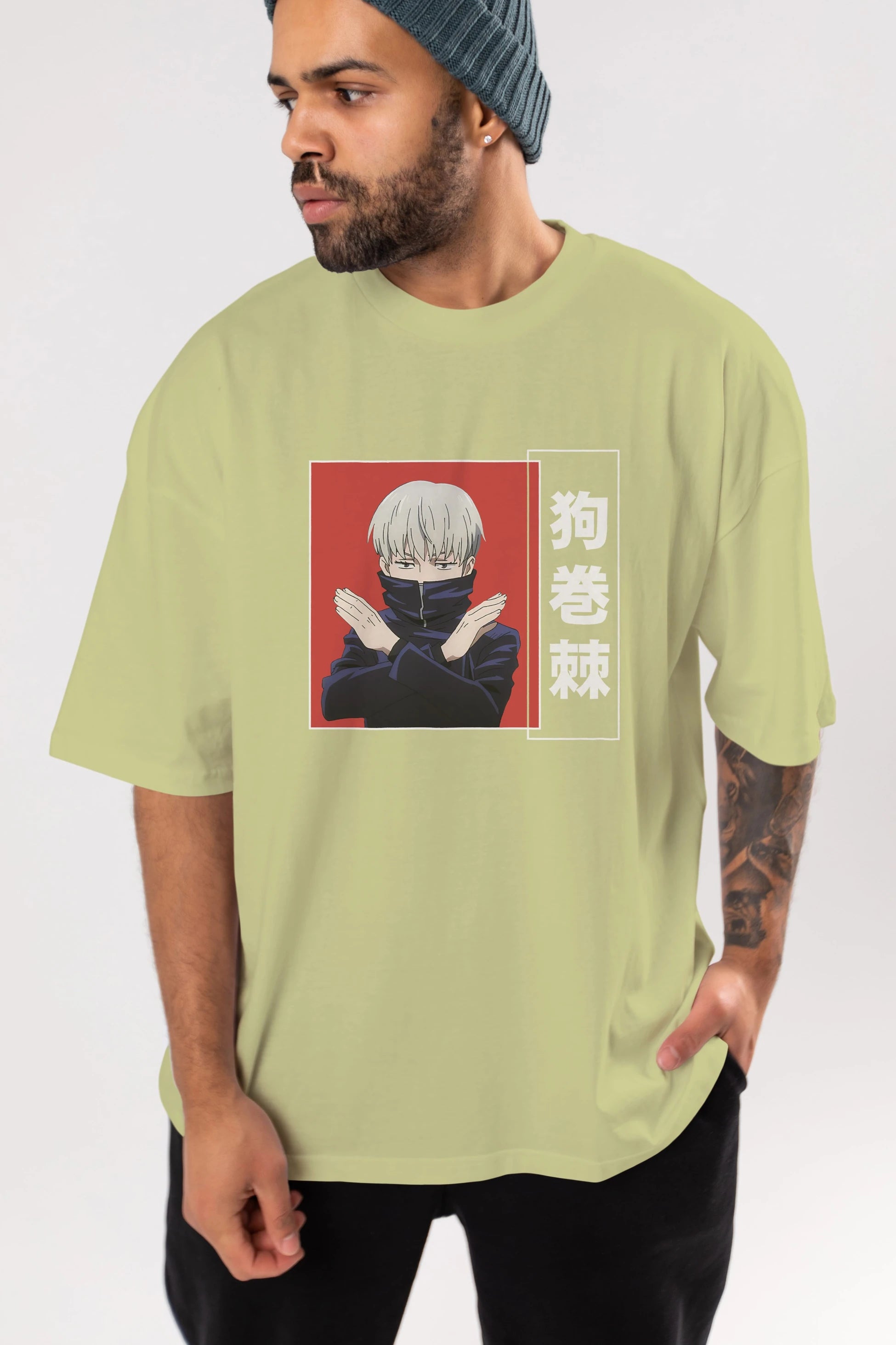 Toge Inumaki Anime Ön Baskılı Oversize t-shirt %100 pamuk Erkek Kadın Unisex