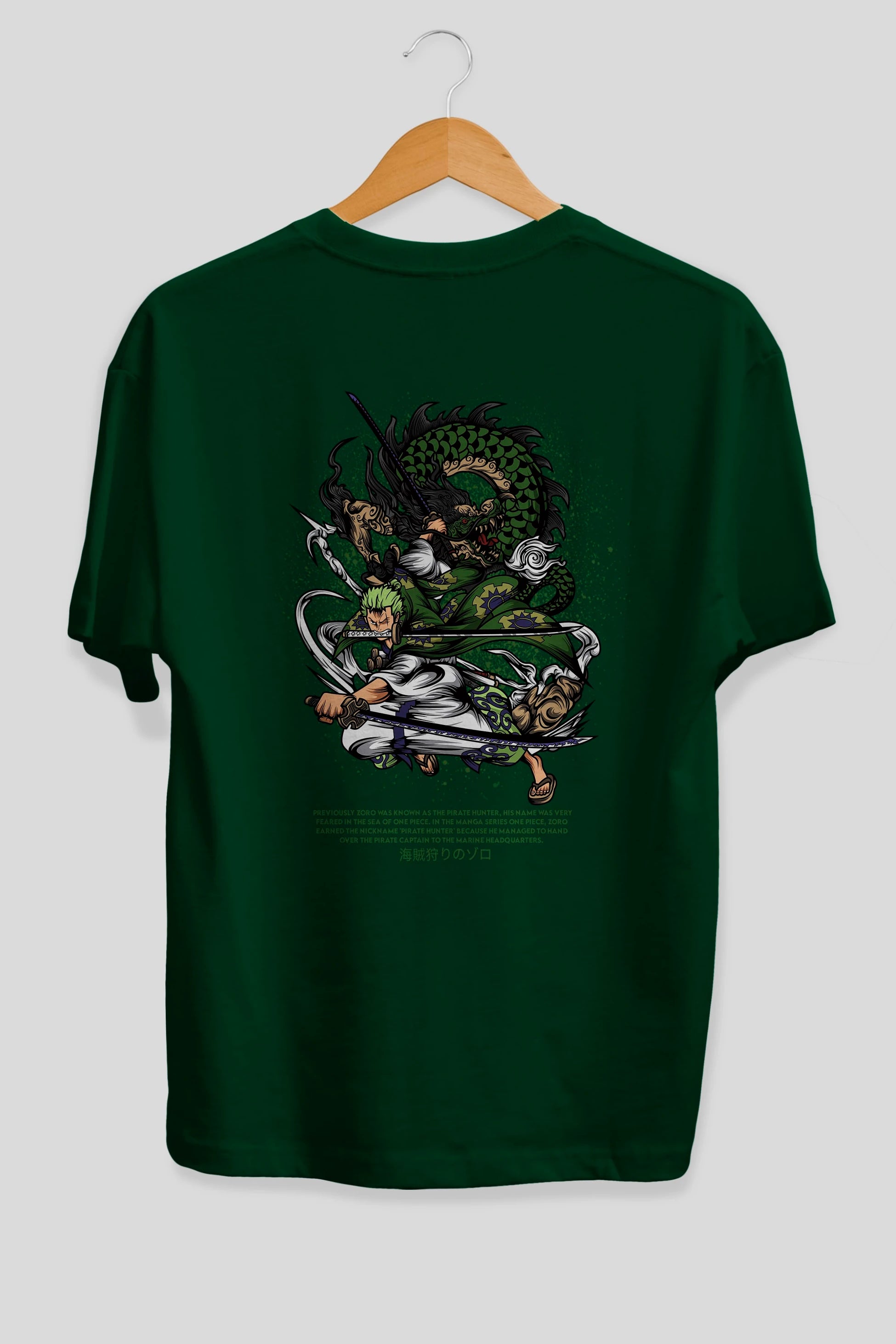 Zoro Anime Arka Baskılı Oversize t-shirt Erkek Kadın Unisex