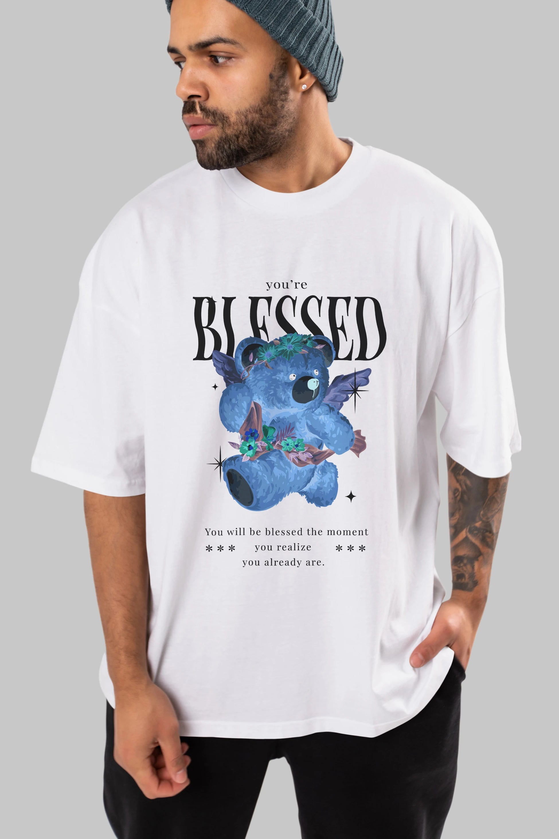 You are Blessed Bear Ön Baskılı Oversize t-shirt Erkek Kadın Unisex