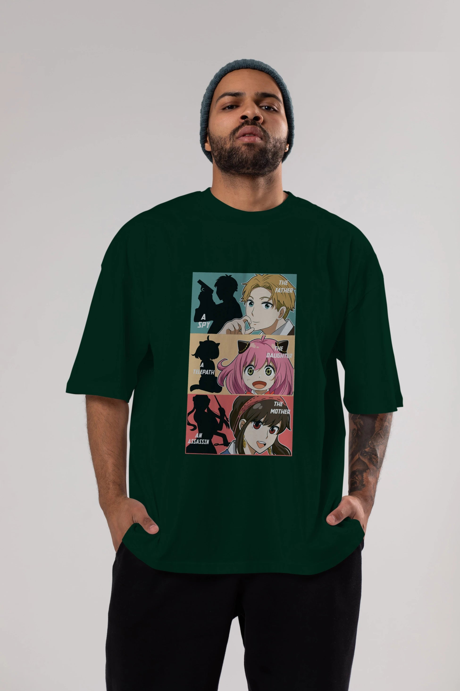 SPY X FAMILY Anime Ön Baskılı Oversize t-shirt %100 pamuk Erkek Kadın Unisex