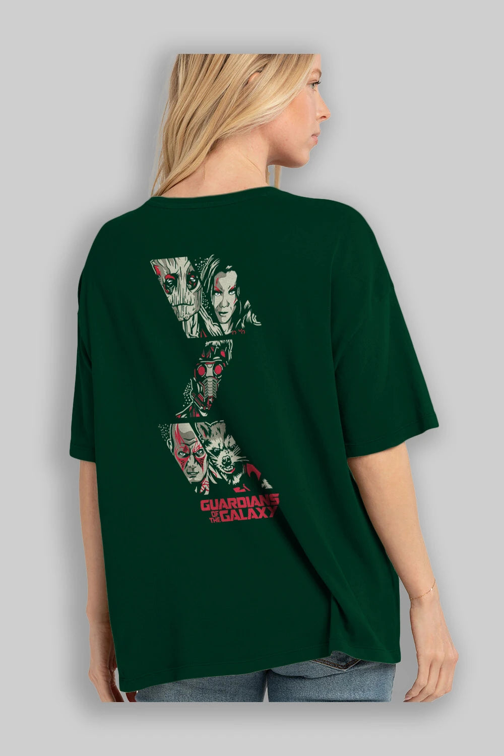 Guardians of The Galaxy (2) Arka Baskılı Oversize t-shirt Erkek Kadın Unisex %100 Pamuk Bisiklet Yaka tişort