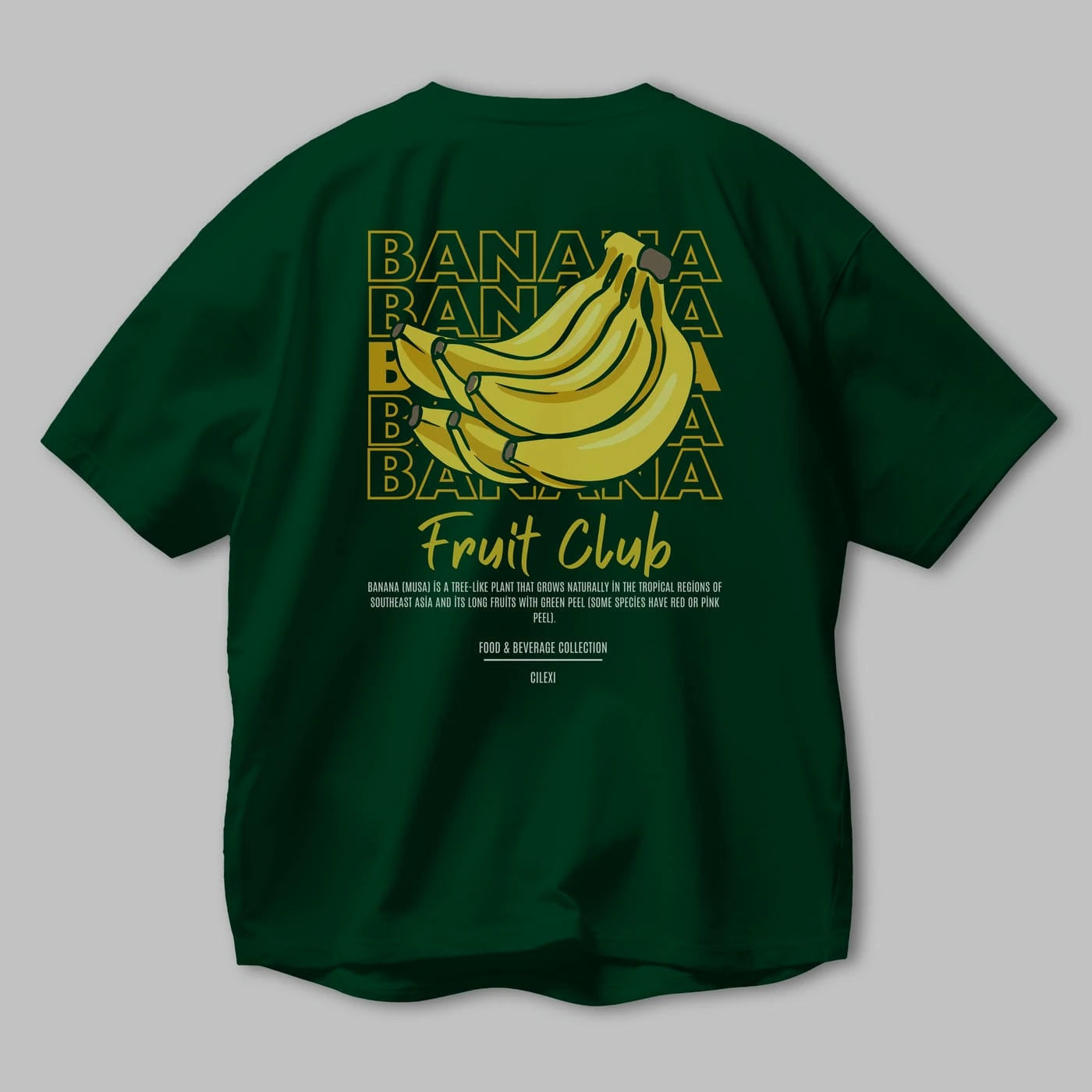 Banana Arka Baskılı Oversize t-shirt Erkek Kadın Pamuk Bisiklet Yaka tişort