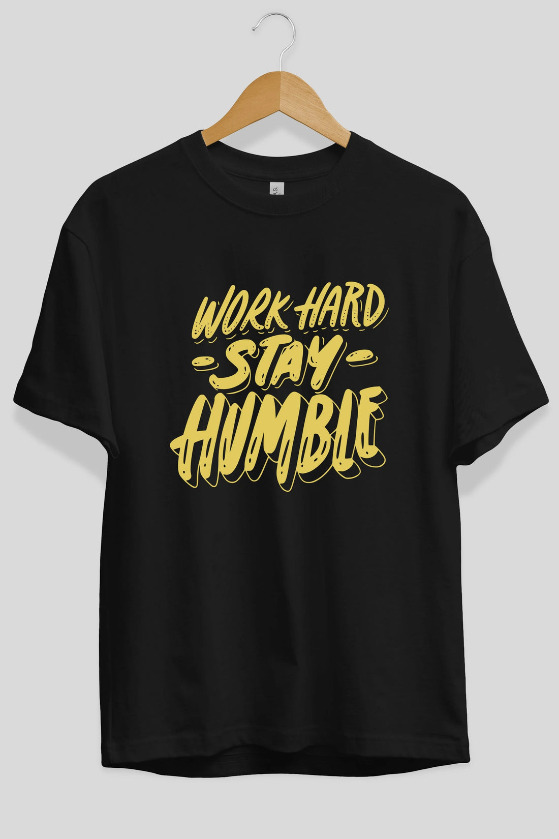 Word Hard Yazılı Ön Baskılı Oversize t-shirt Erkek Kadın Unisex