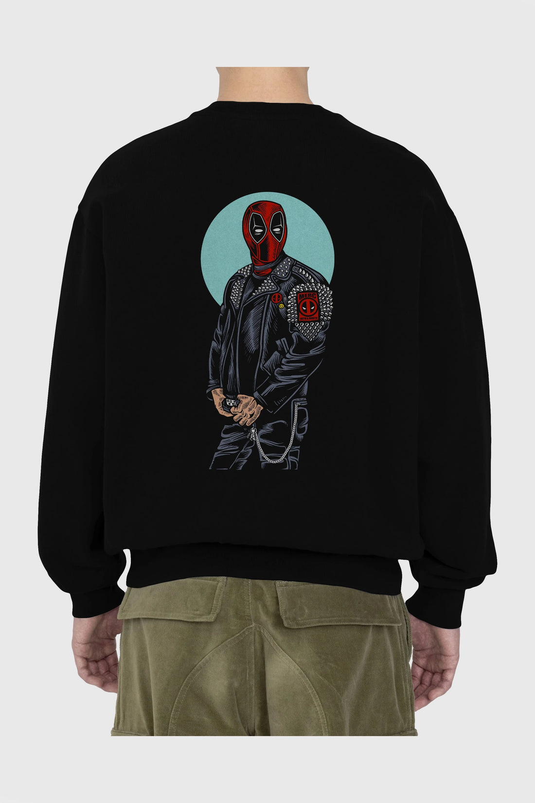 Rebeliion Mercenary Arka Baskılı Oversize Sweatshirt Erkek Kadın Unisex