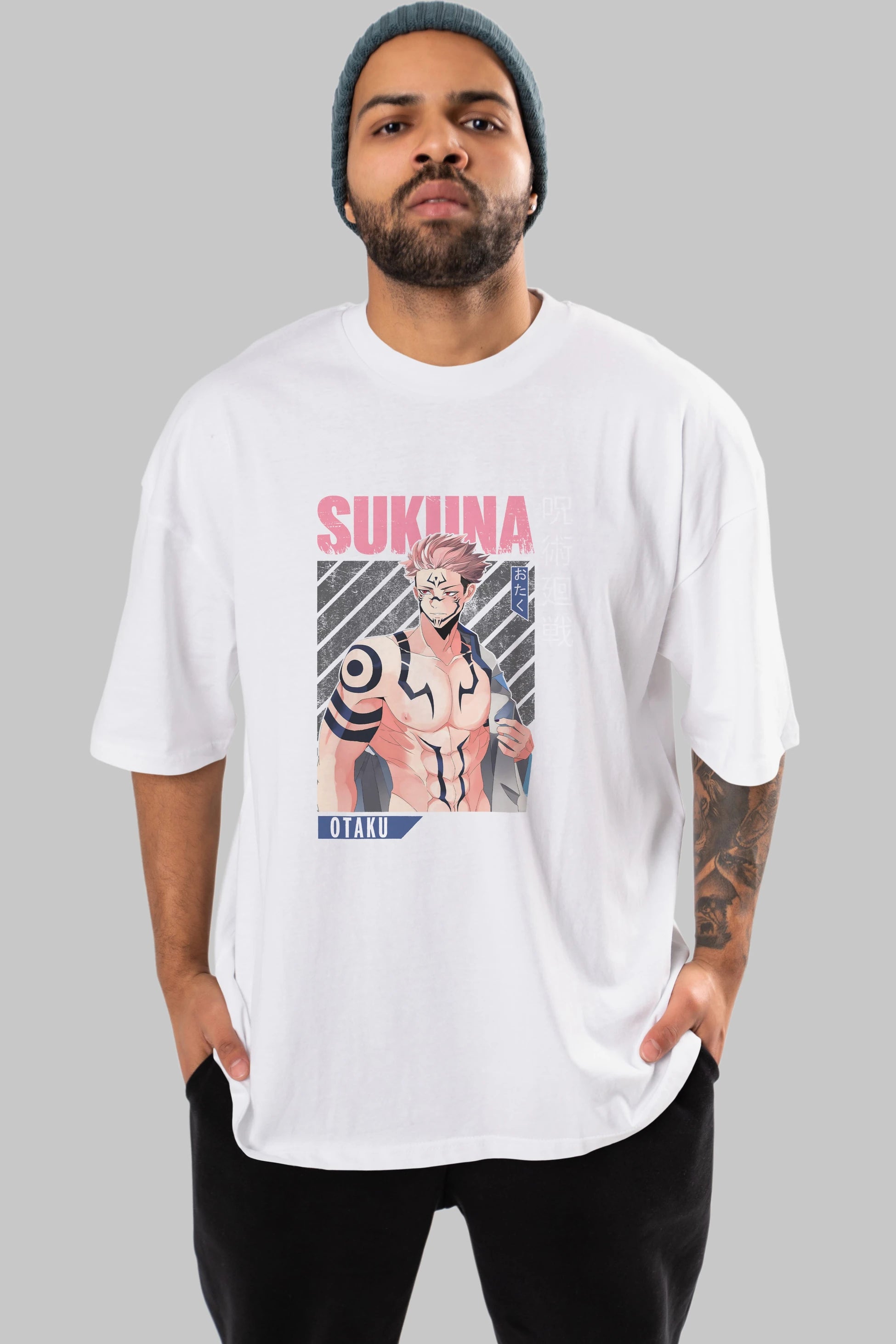 Sukuna Ryoumen 1 Anime Ön Baskılı Oversize t-shirt %100 pamuk Erkek Kadın Unisex