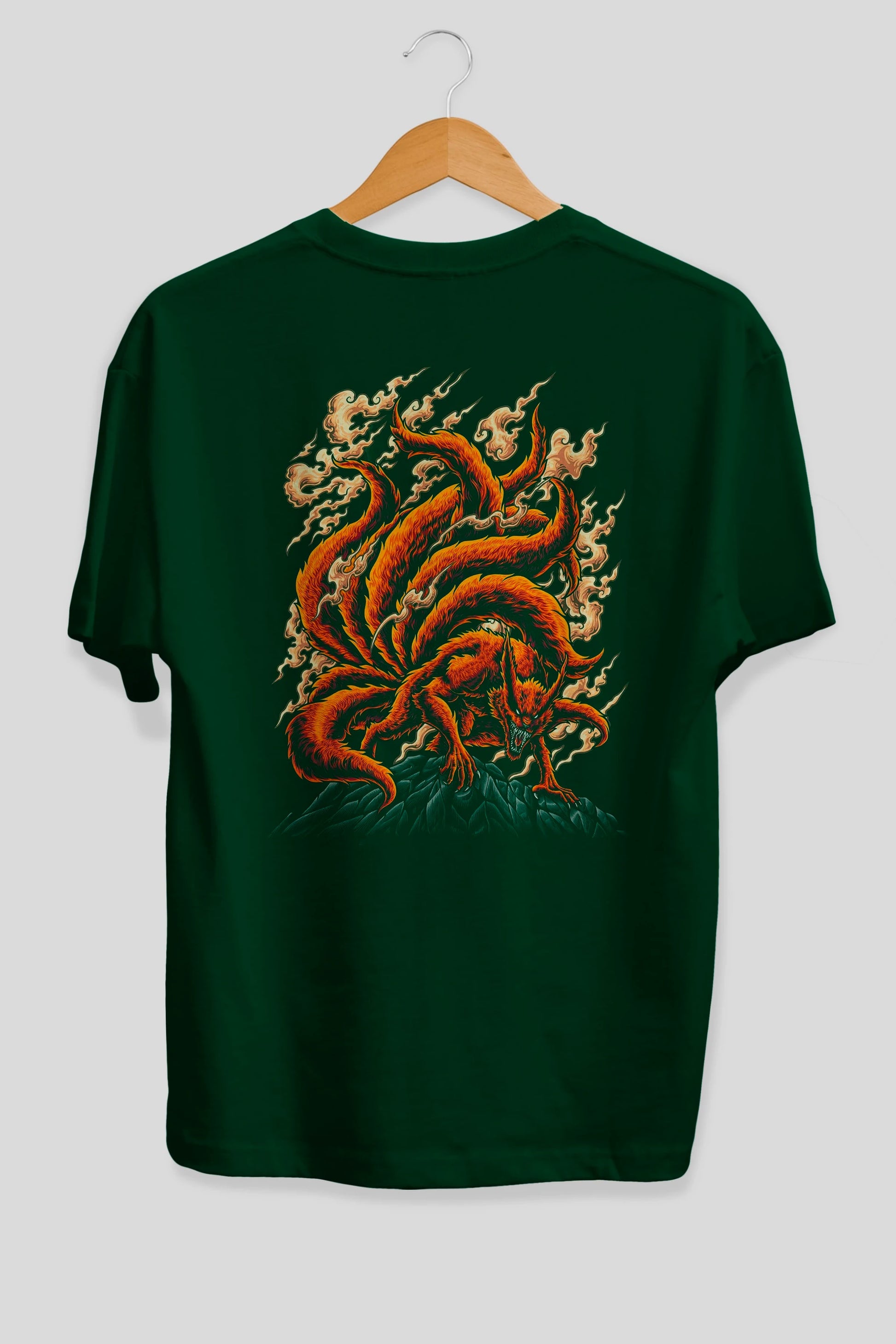 NARUTO KYUUBI Anime Arka Baskılı Oversize t-shirt Erkek Kadın Unisex
