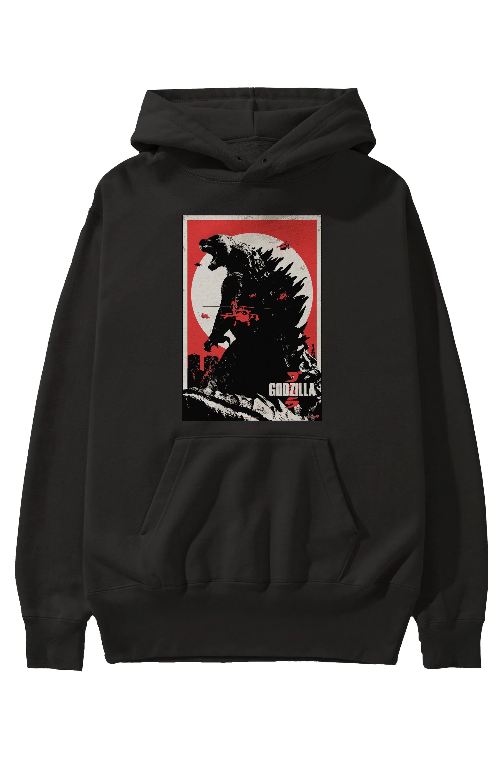 Godzilla (2) Ön Baskılı Hoodie Oversize Kapüşonlu Sweatshirt Erkek Kadın Unisex