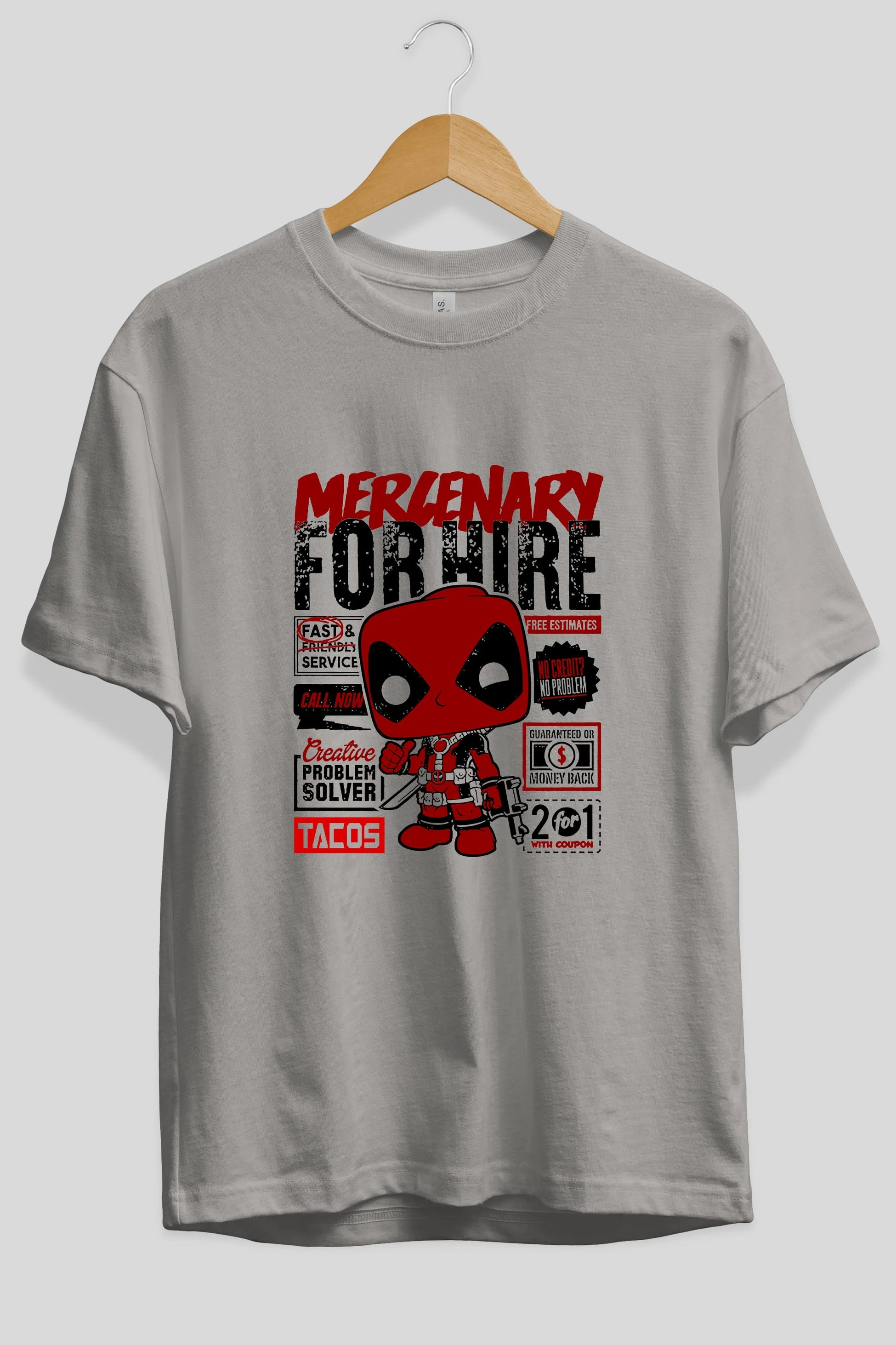 Deadpool (18) Ön Baskılı Oversize t-shirt Erkek Kadın Unisex %100 Pamuk Bisiklet Yaka tişort