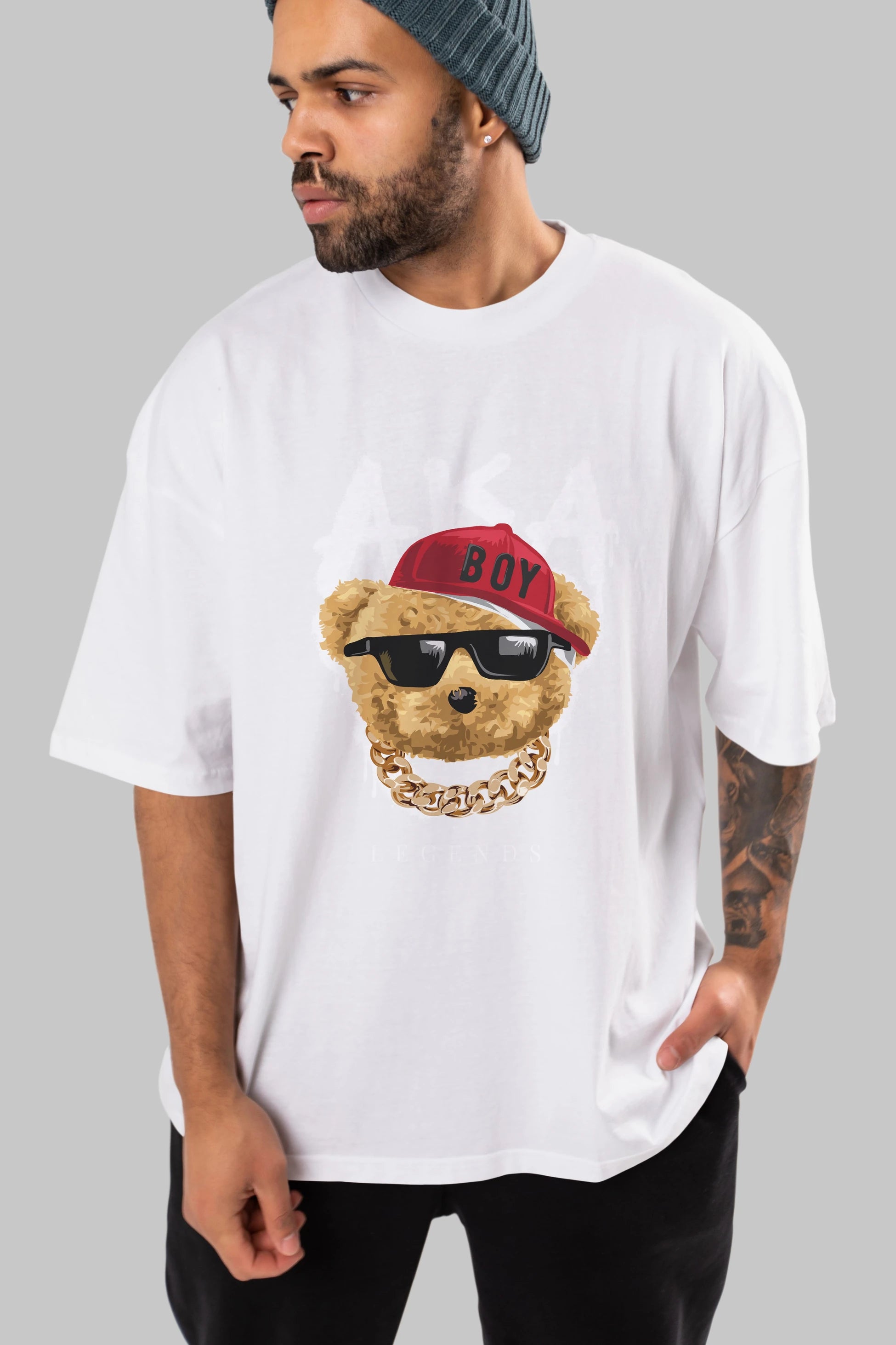 Teddy Bear Legends Ön Baskılı Oversize t-shirt Erkek Kadın Unisex %100 Pamuk