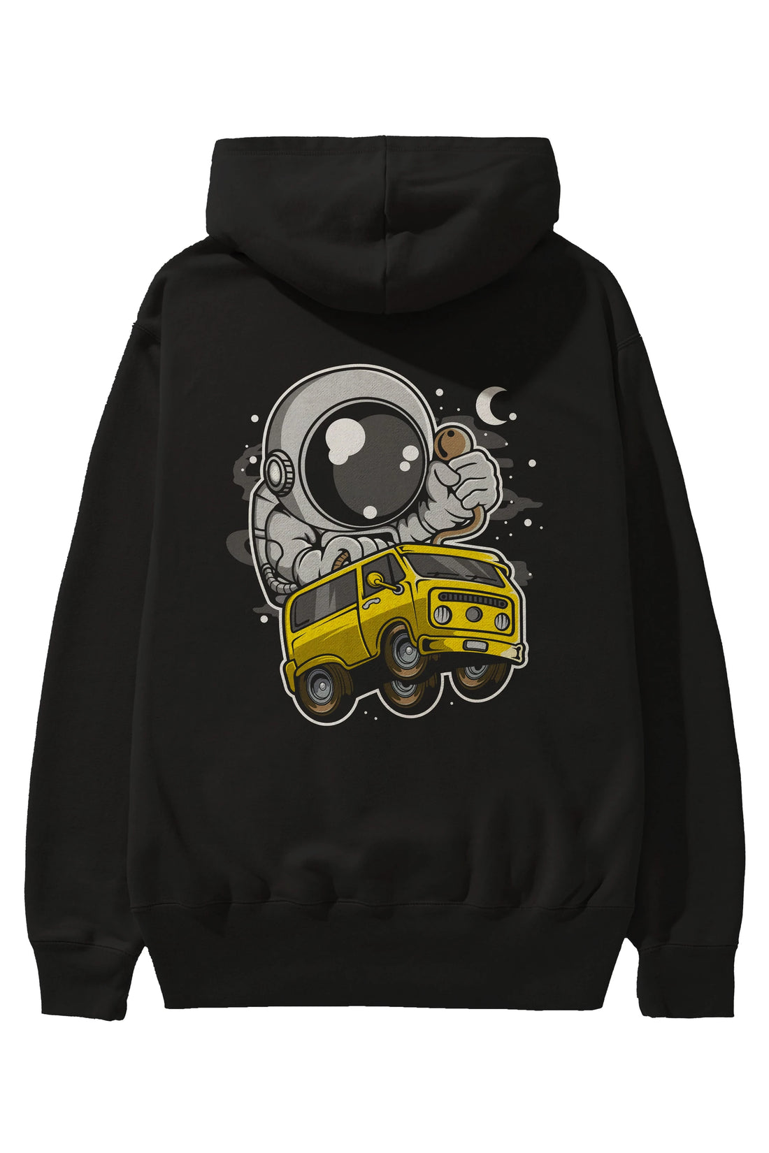 Astronaut Car Racer Arka Baskılı Hoodie Oversize Kapüşonlu Sweatshirt Erkek Kadın Unisex