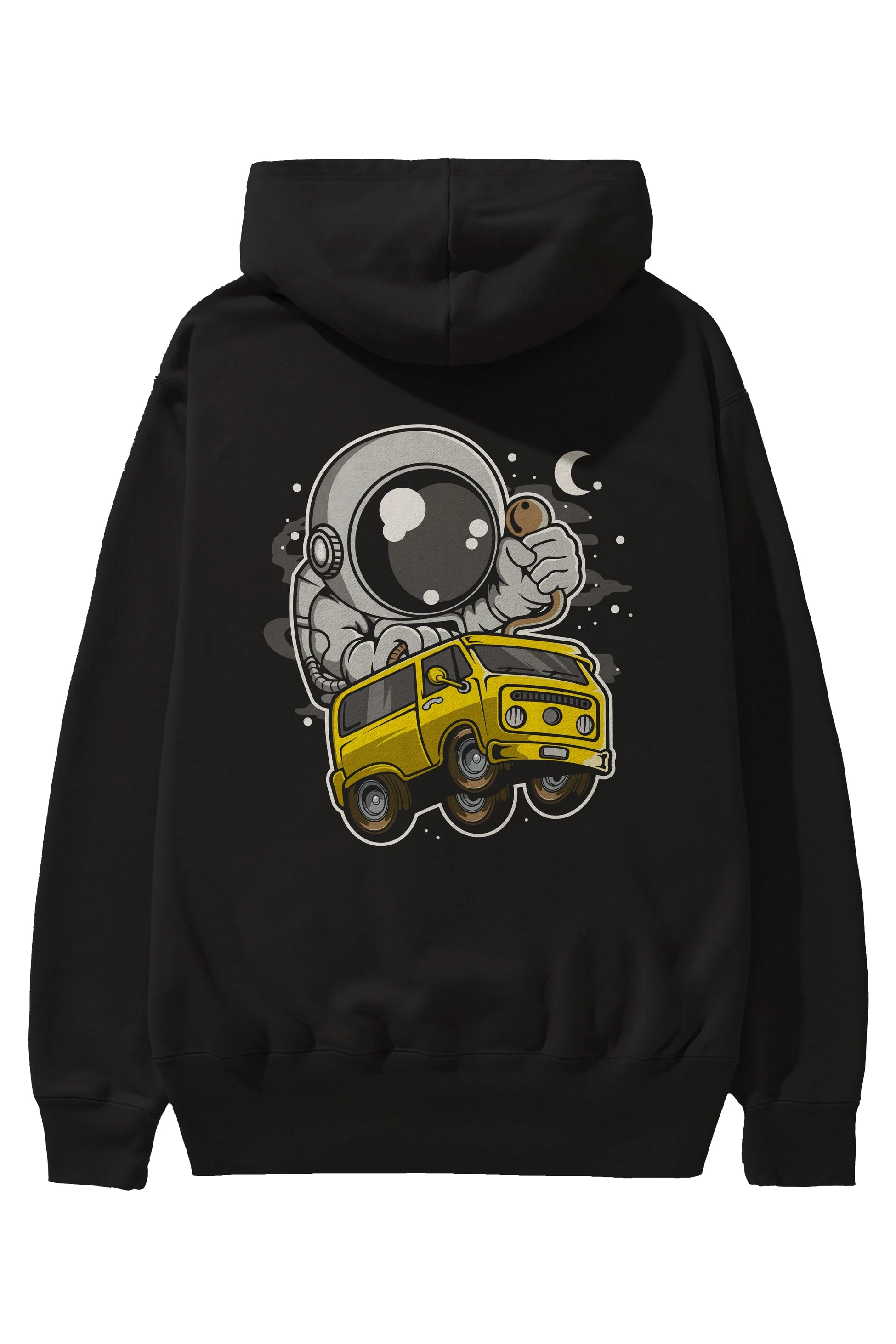 Astronaut Car Racer Arka Baskılı Hoodie Oversize Kapüşonlu Sweatshirt Erkek Kadın Unisex