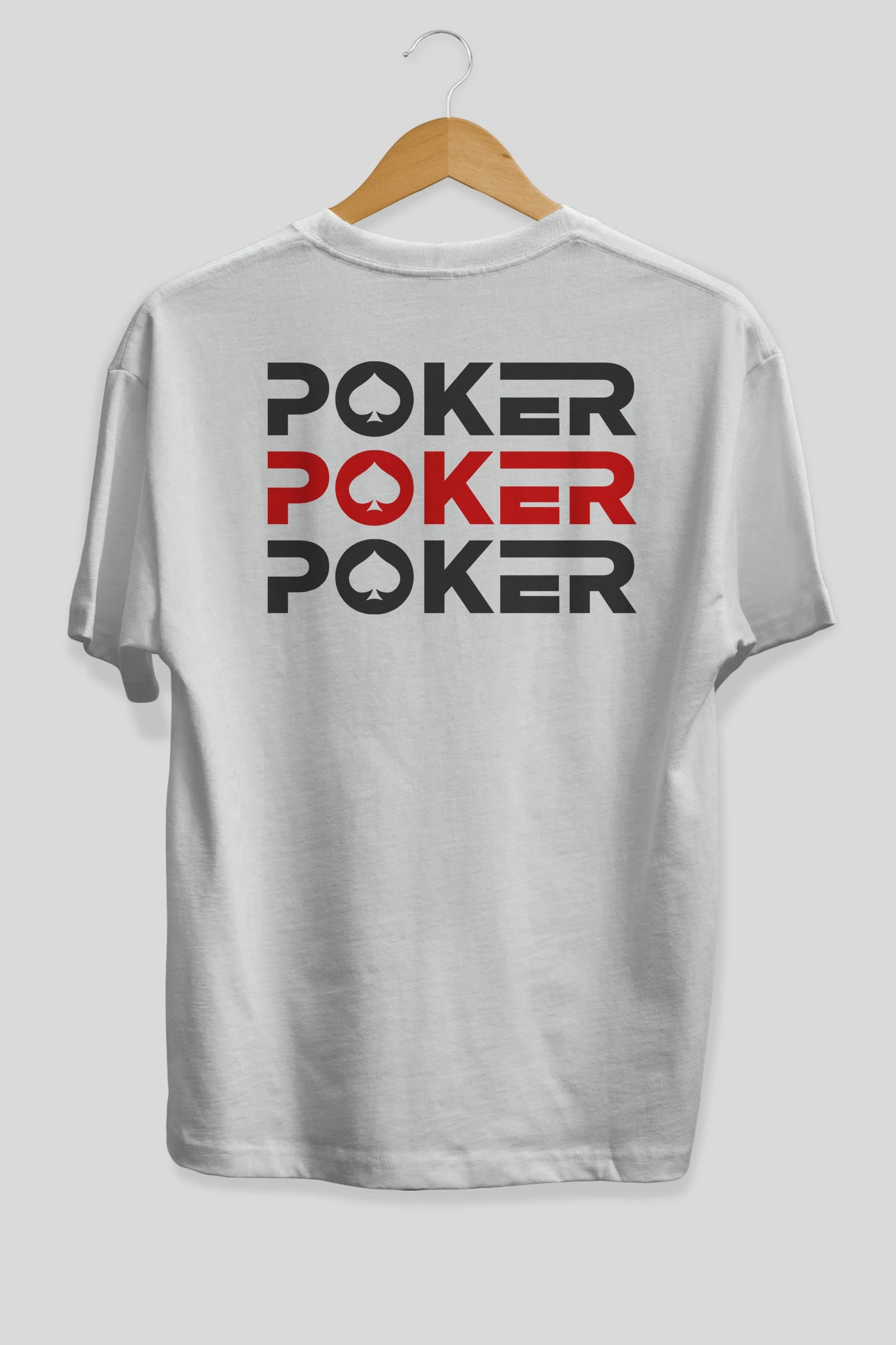Poker Arka Baskılı Oversize t-shirt Erkek Kadın Unisex