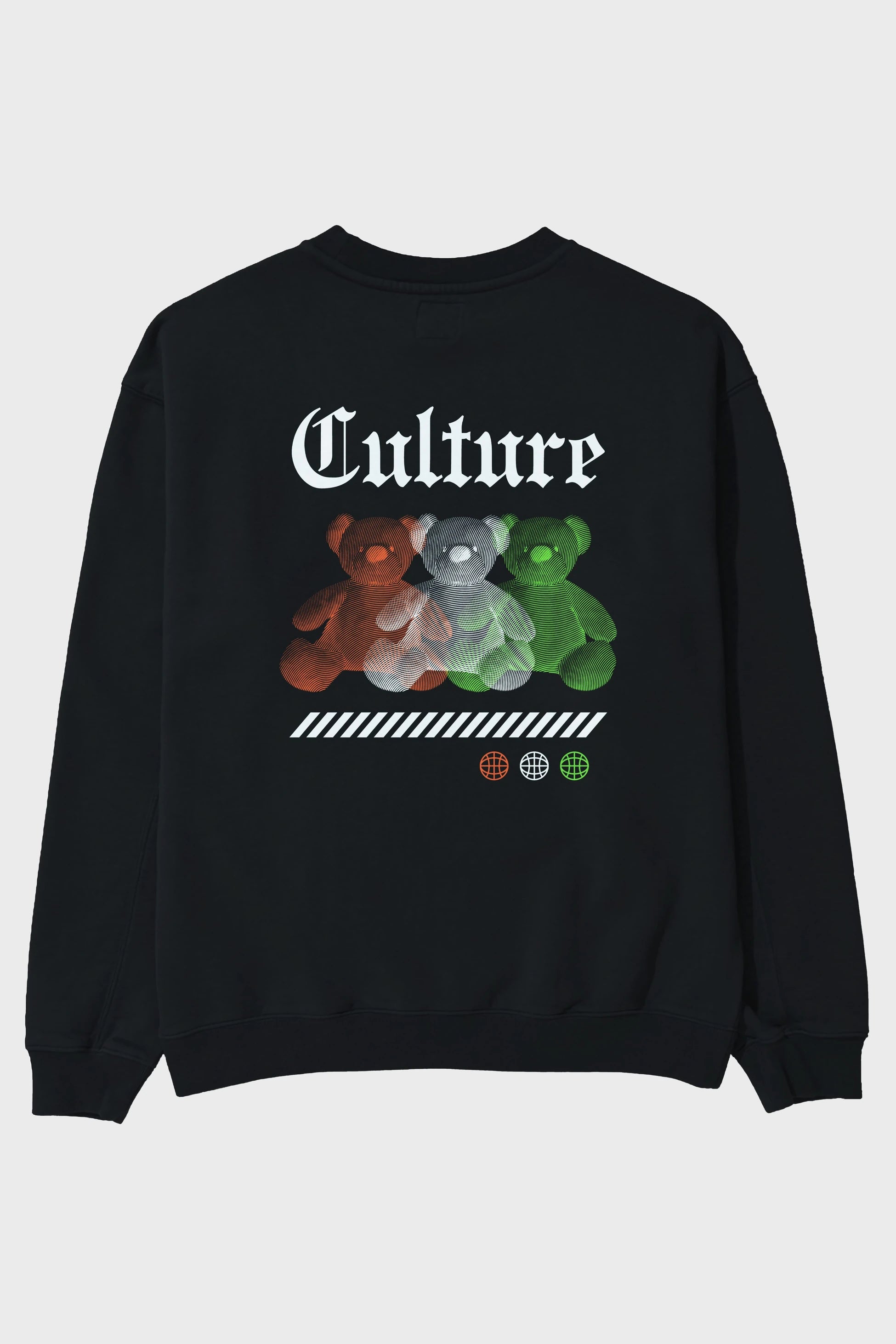 Culture Bear Arka Baskılı Oversize Sweatshirt Erkek Kadın Unisex