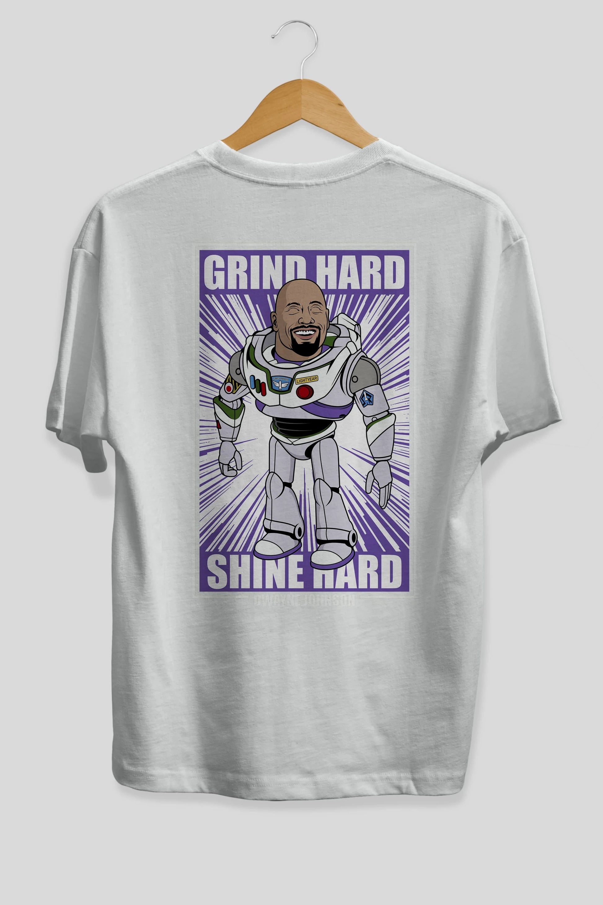 Dwayne Johnson Buzz Lightyear Arka Baskılı Oversize t-shirt Erkek Kadın Unisex %100 Pamuk tişort