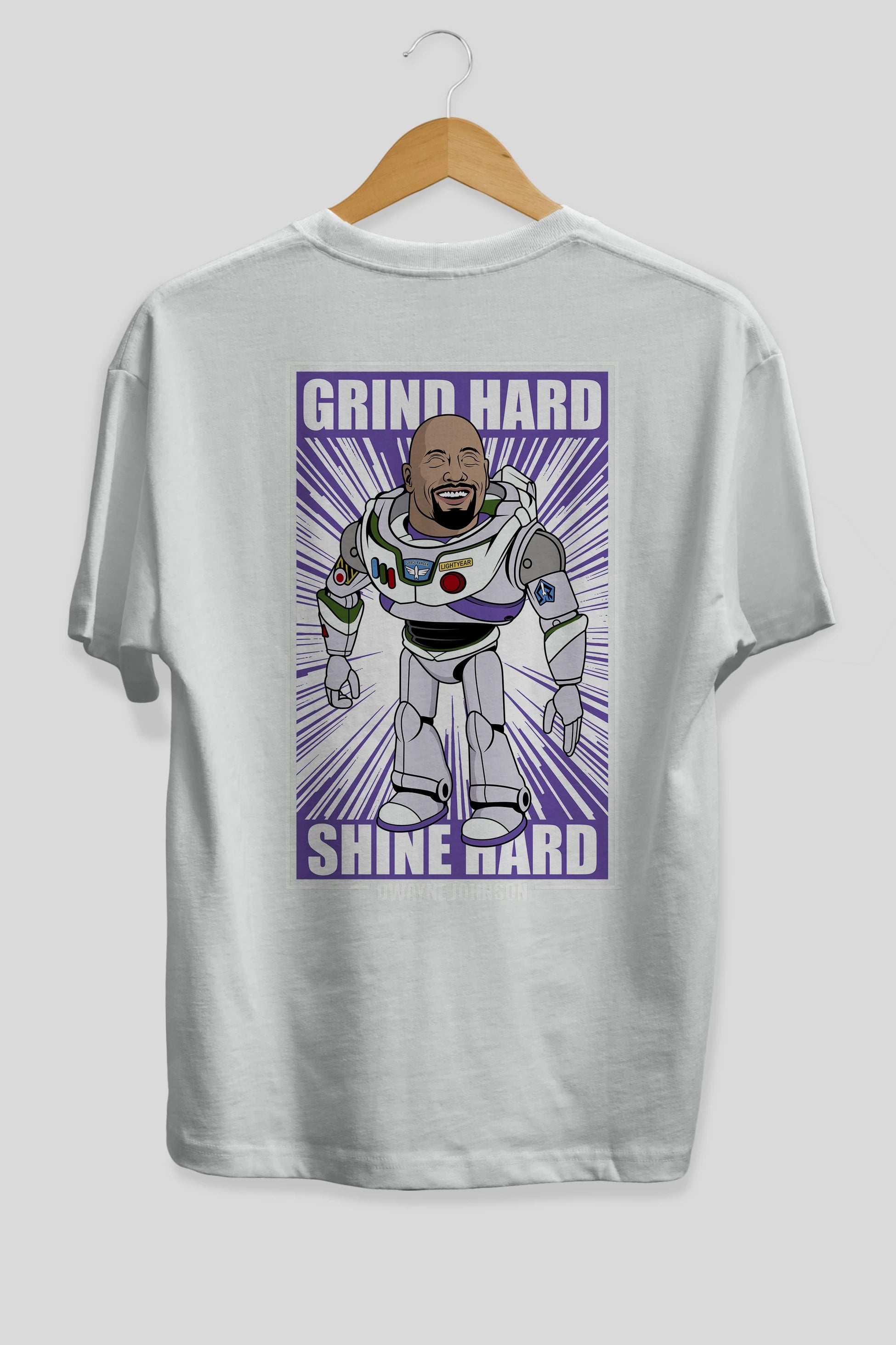 Dwayne Johnson Buzz Lightyear Arka Baskılı Oversize t-shirt Erkek Kadın Unisex %100 Pamuk tişort
