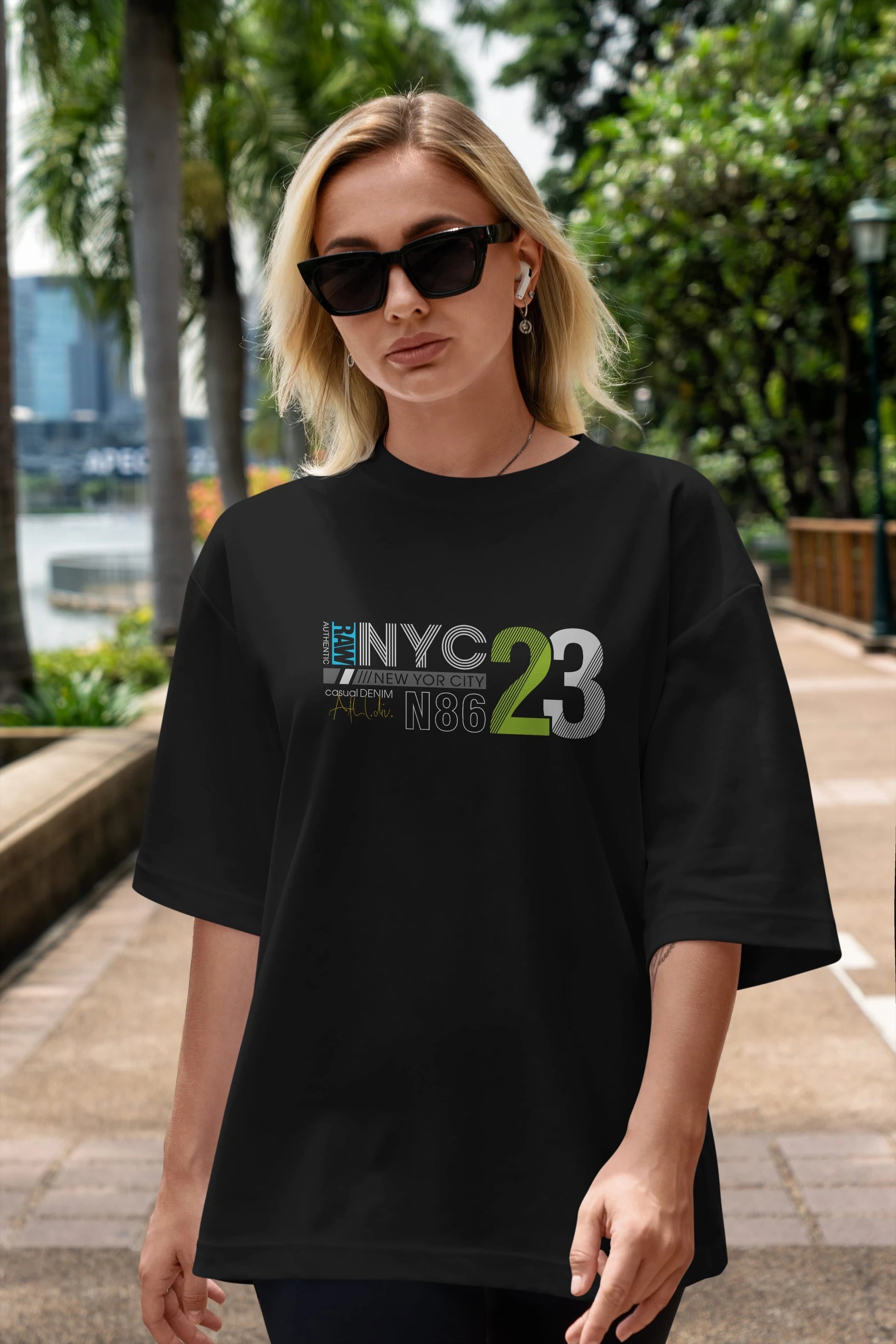 NYC 23 Ön Baskılı Oversize t-shirt Erkek Kadın Unisex