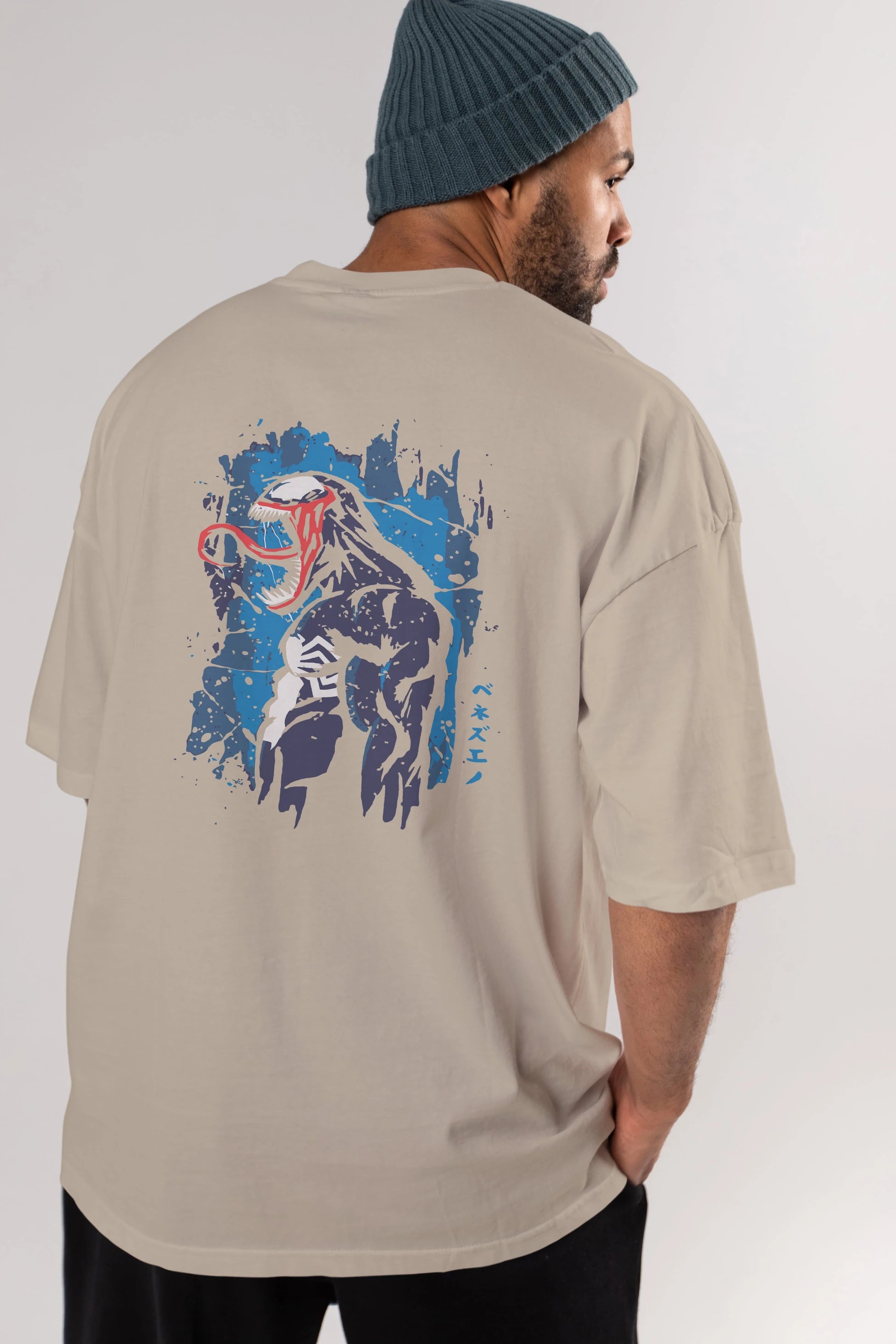 Venom (24) Arka Baskılı Oversize t-shirt Erkek Kadın Unisex %100 Pamuk Bisiklet Yaka tişort