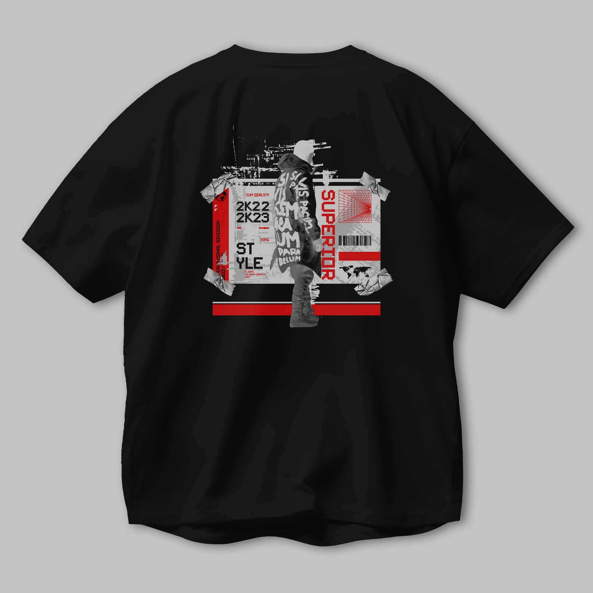 Superior Arka Baskılı Oversize t-shirt Erkek Kadın Unisex