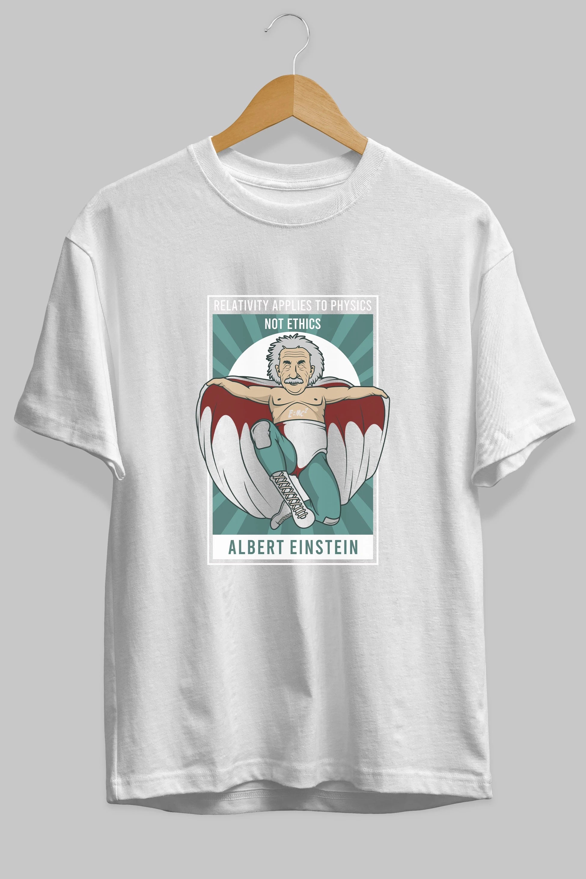 Nacho Libre Einstein Ön Baskılı Oversize t-shirt Erkek Kadın Unisex %100 Pamuk tişort
