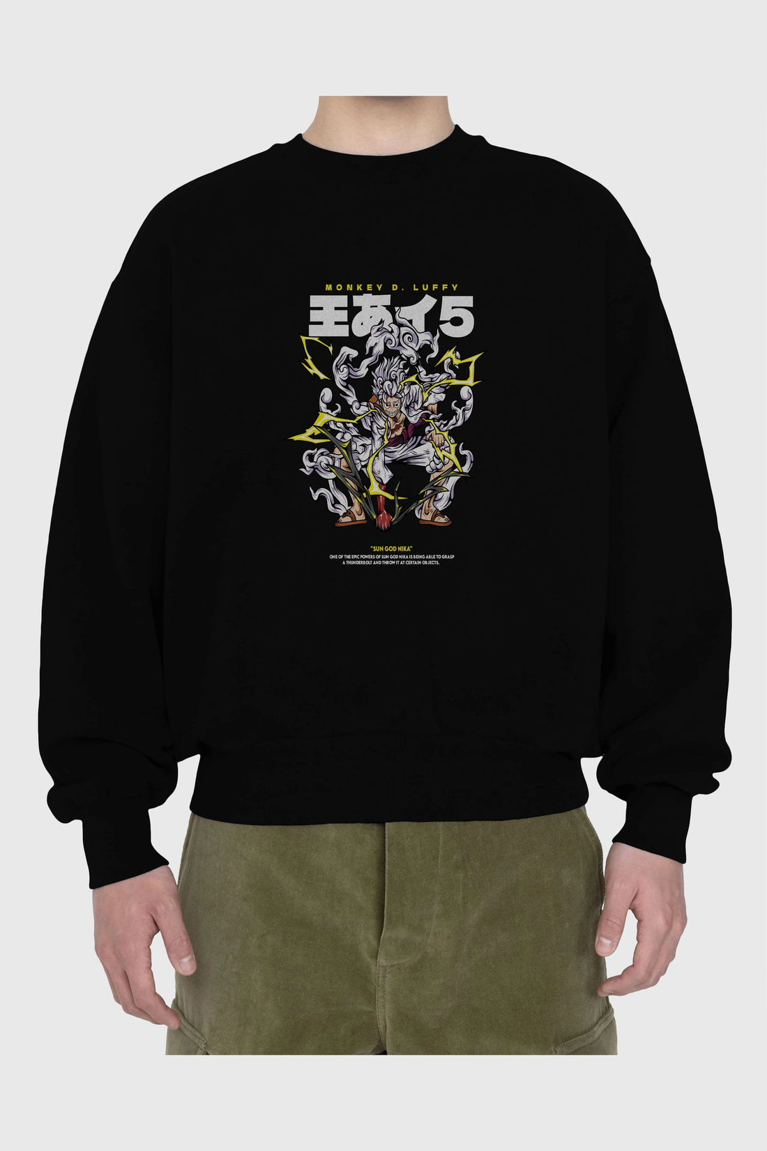 Monkey D. Luffy Anime Ön Baskılı Oversize Sweatshirt Erkek Kadın Unisex