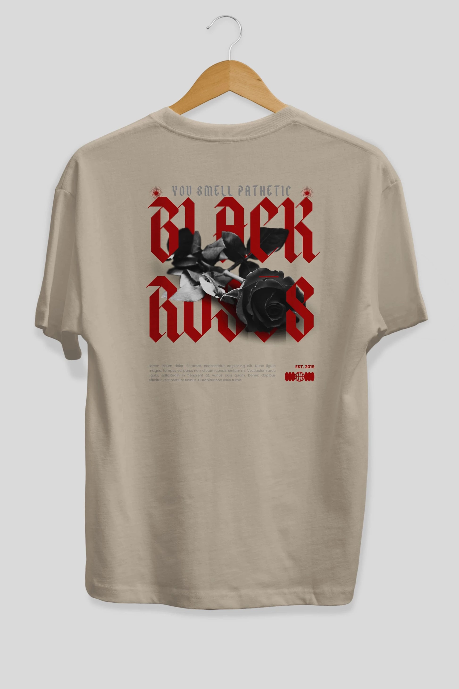 Black Roses Arka Baskılı Oversize t-shirt Erkek Kadın Unisex
