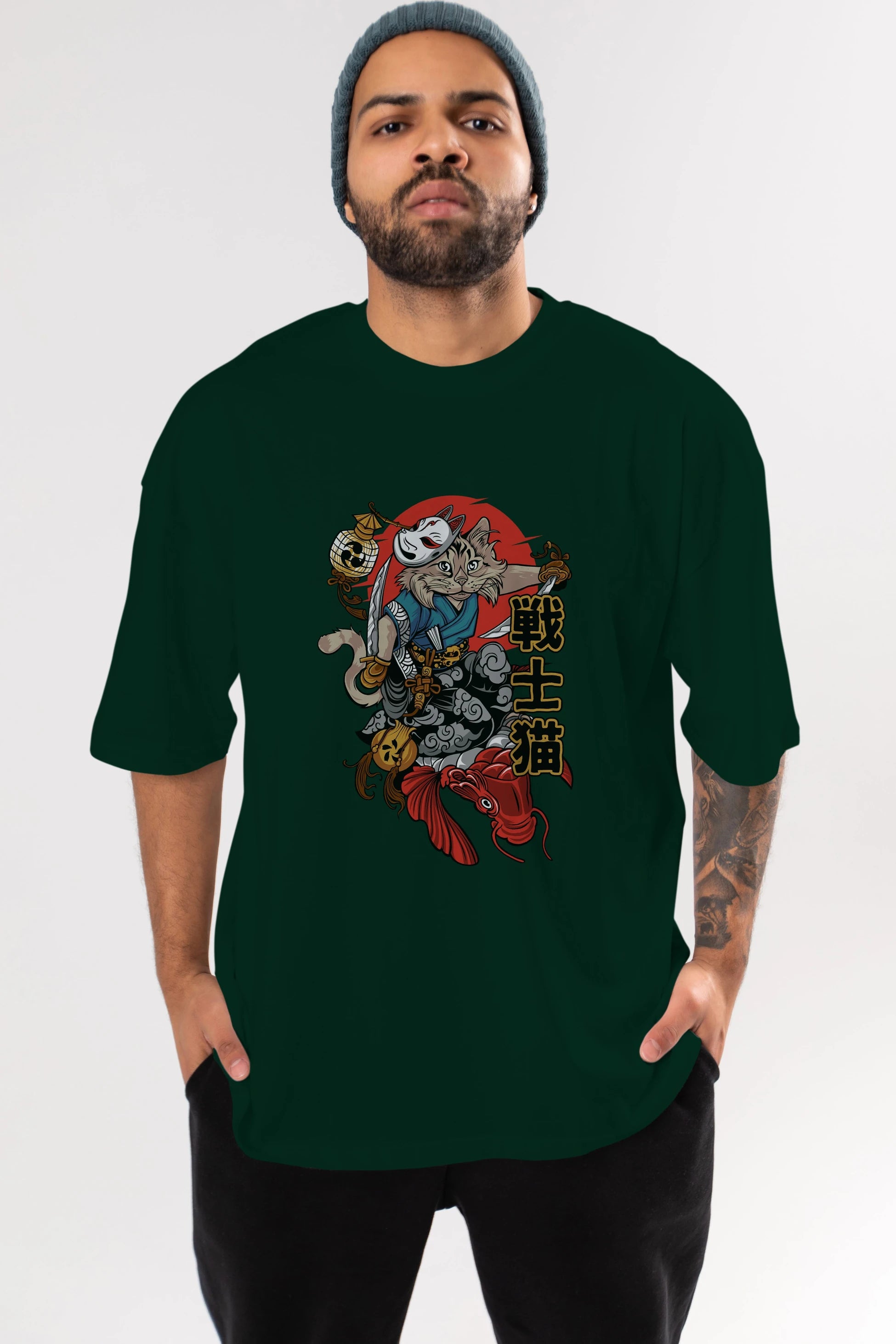 TRIBAL (2) Anime Ön Baskılı Oversize t-shirt %100 pamuk Erkek Kadın Unisex