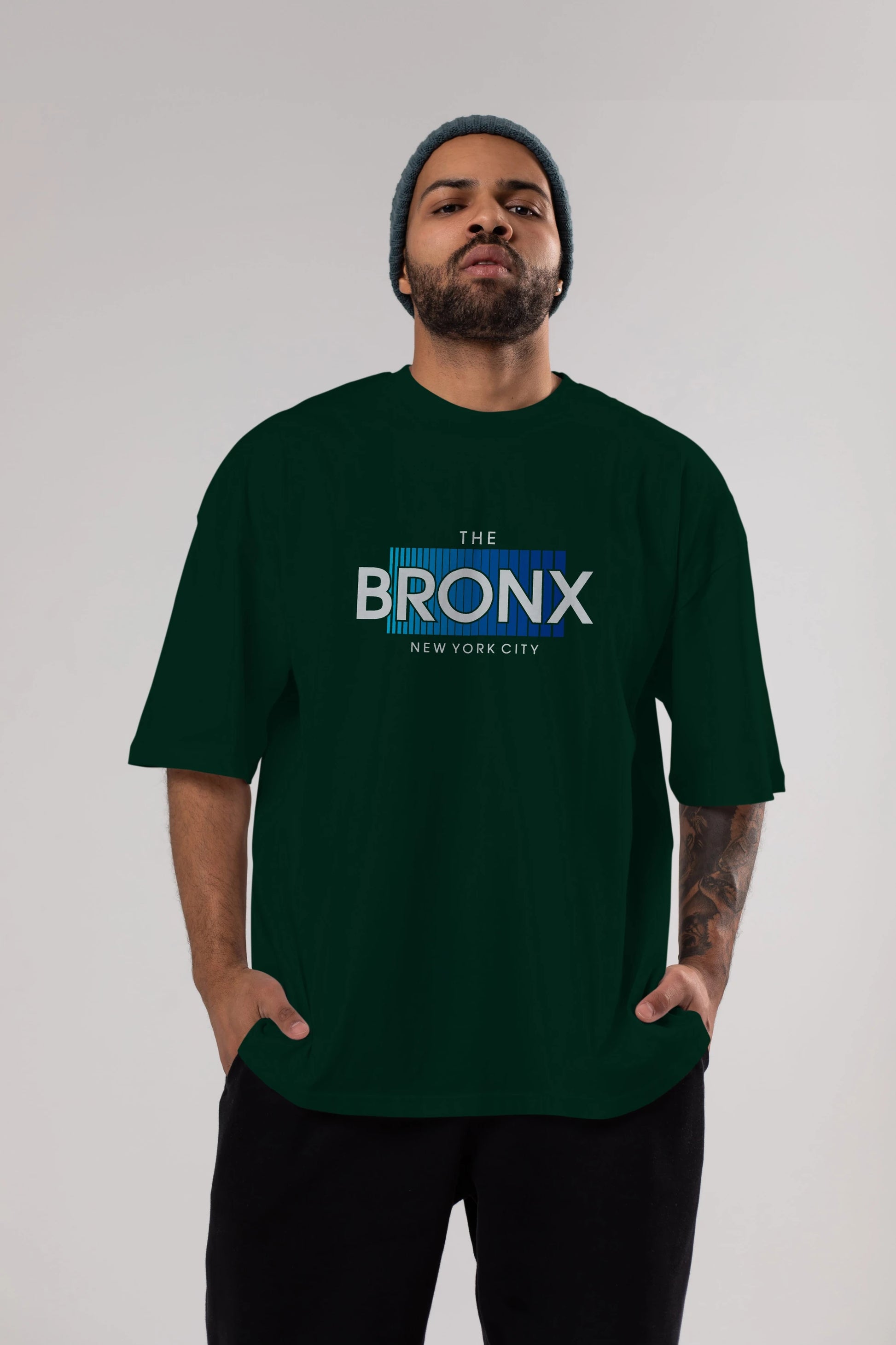 The Bronx Ön Baskılı Oversize t-shirt Erkek Kadın Unisex