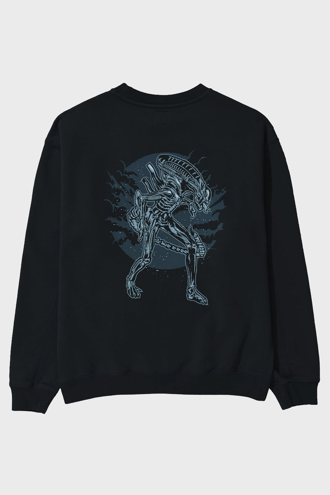 Xenomorph Arka Baskılı Oversize Sweatshirt Erkek Kadın Unisex